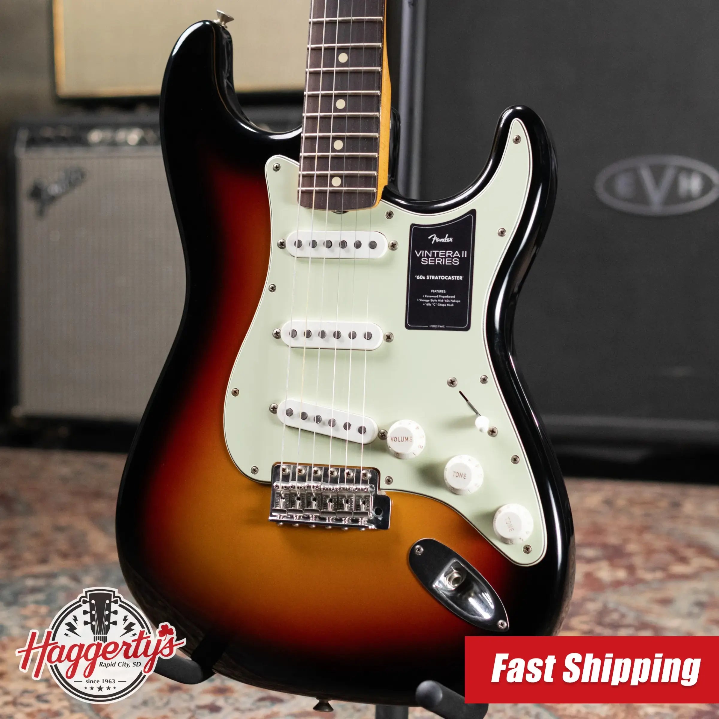 Fender Dealer Exclusive Vintera Road Worn '60s Stratocaster, Rosewood Fingerboard Electric Guitar - 3-Color Sunburst with Hardshell Case