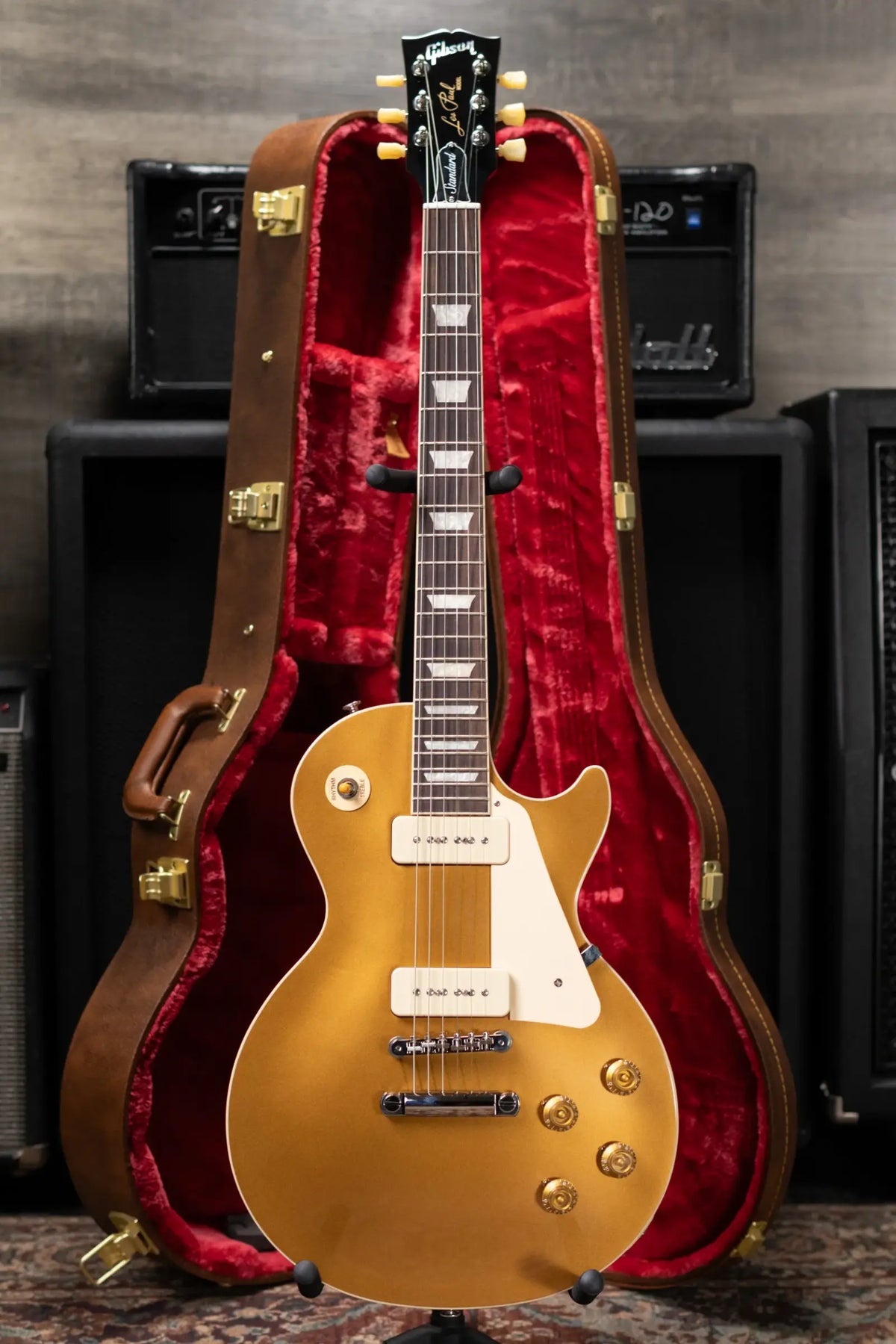 Gibson Les Paul Standard 50s P-90 Electric Guitar - Goldtop with Hardshell Case