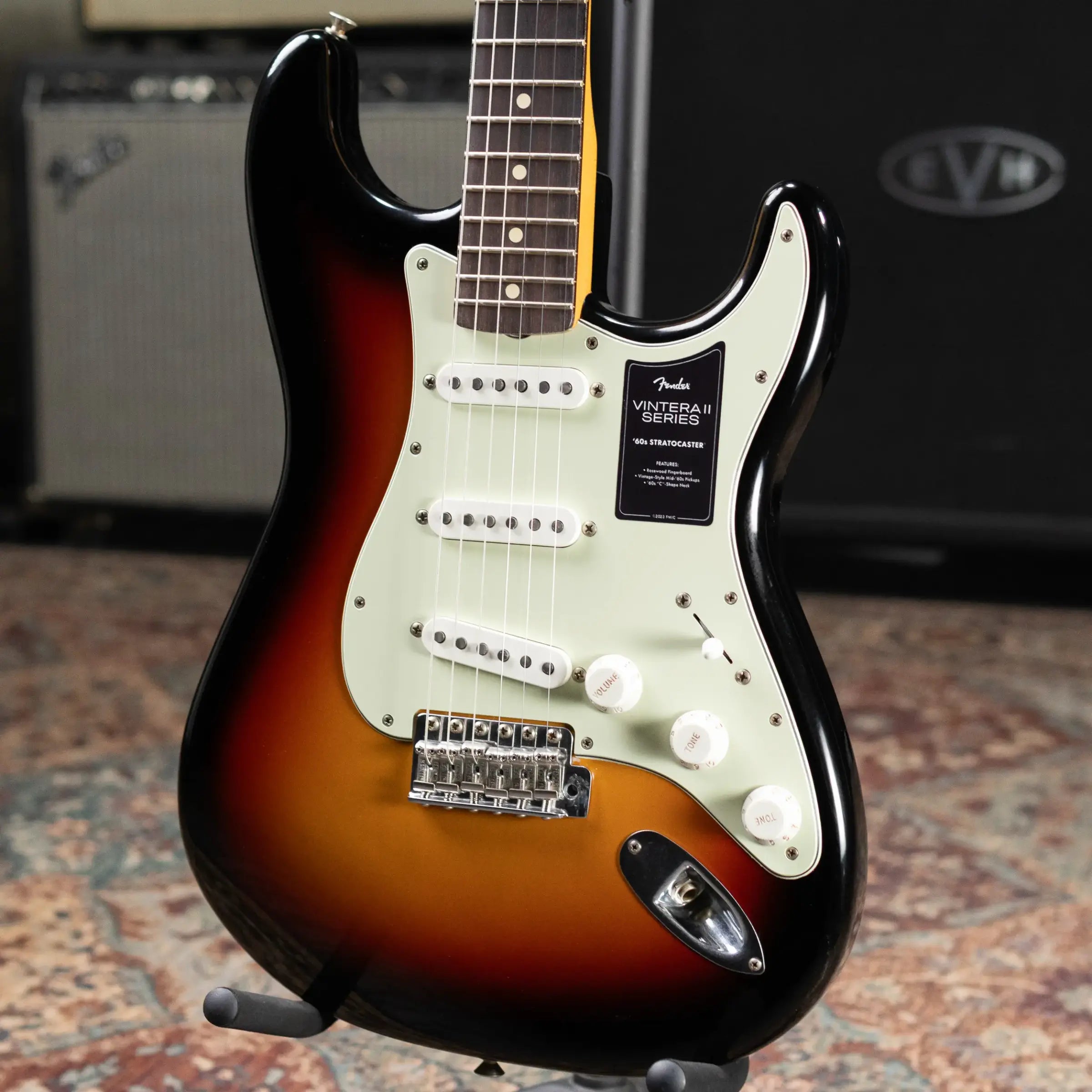 Fender Dealer Exclusive Vintera Road Worn '60s Stratocaster, Rosewood Fingerboard Electric Guitar - 3-Color Sunburst with Hardshell Case