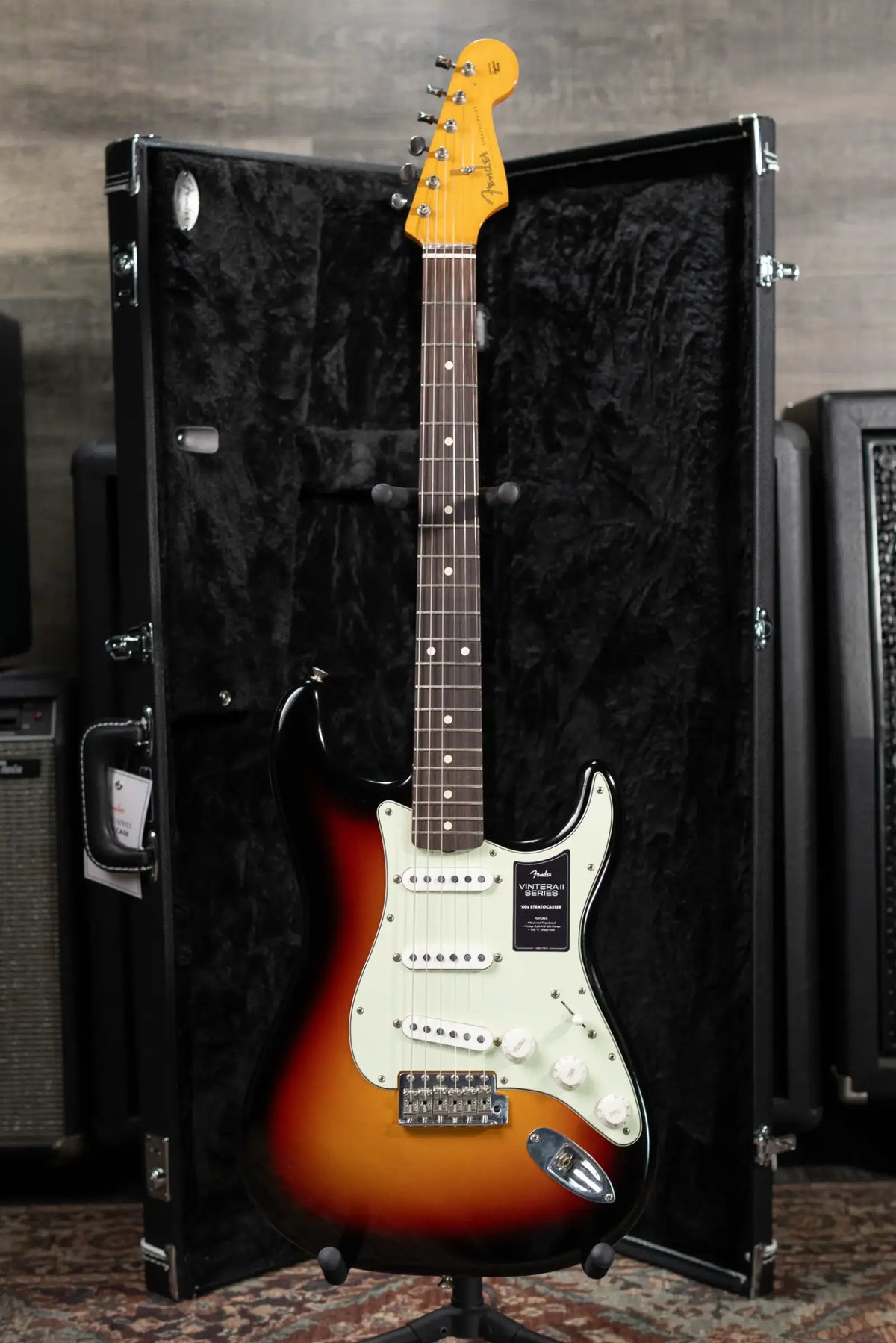 Fender Dealer Exclusive Vintera Road Worn '60s Stratocaster, Rosewood Fingerboard Electric Guitar - 3-Color Sunburst with Hardshell Case