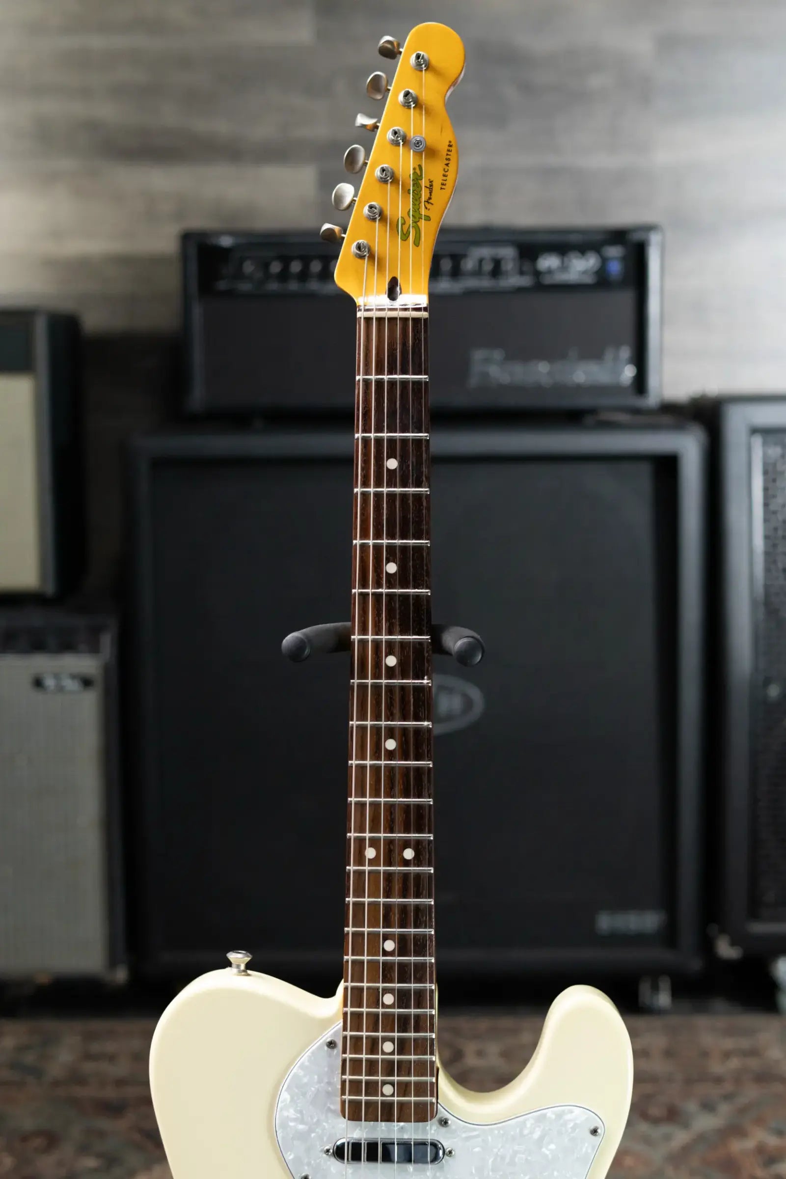 Squier Vintage Modified Thinline Telecaster Electric Guitar - Olympic White with Gig Bag - USED