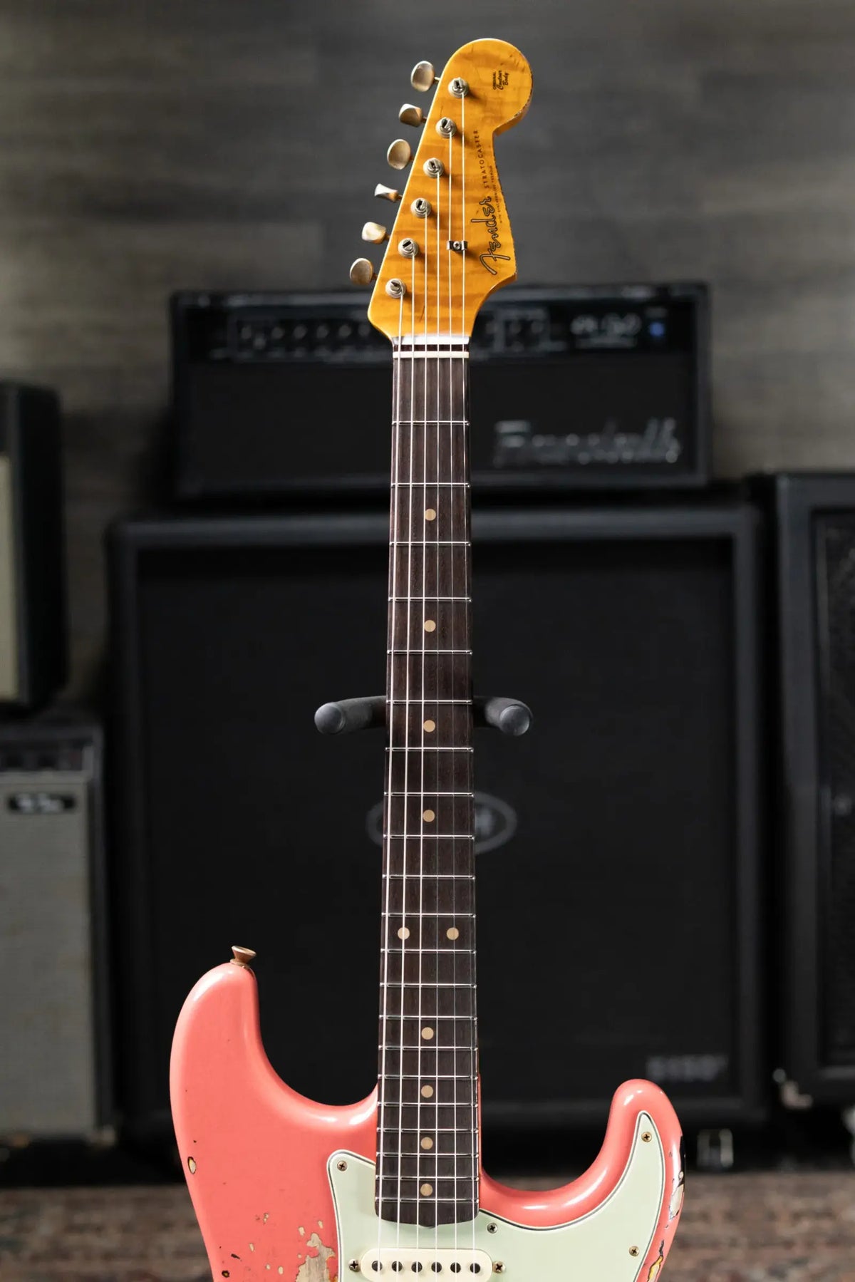 Fender Custom Shop '60 Stratocaster Heavy Relic Electric Guitar - Super Faded Fiesta Red over 3-Tone Burst with Hardshell Case