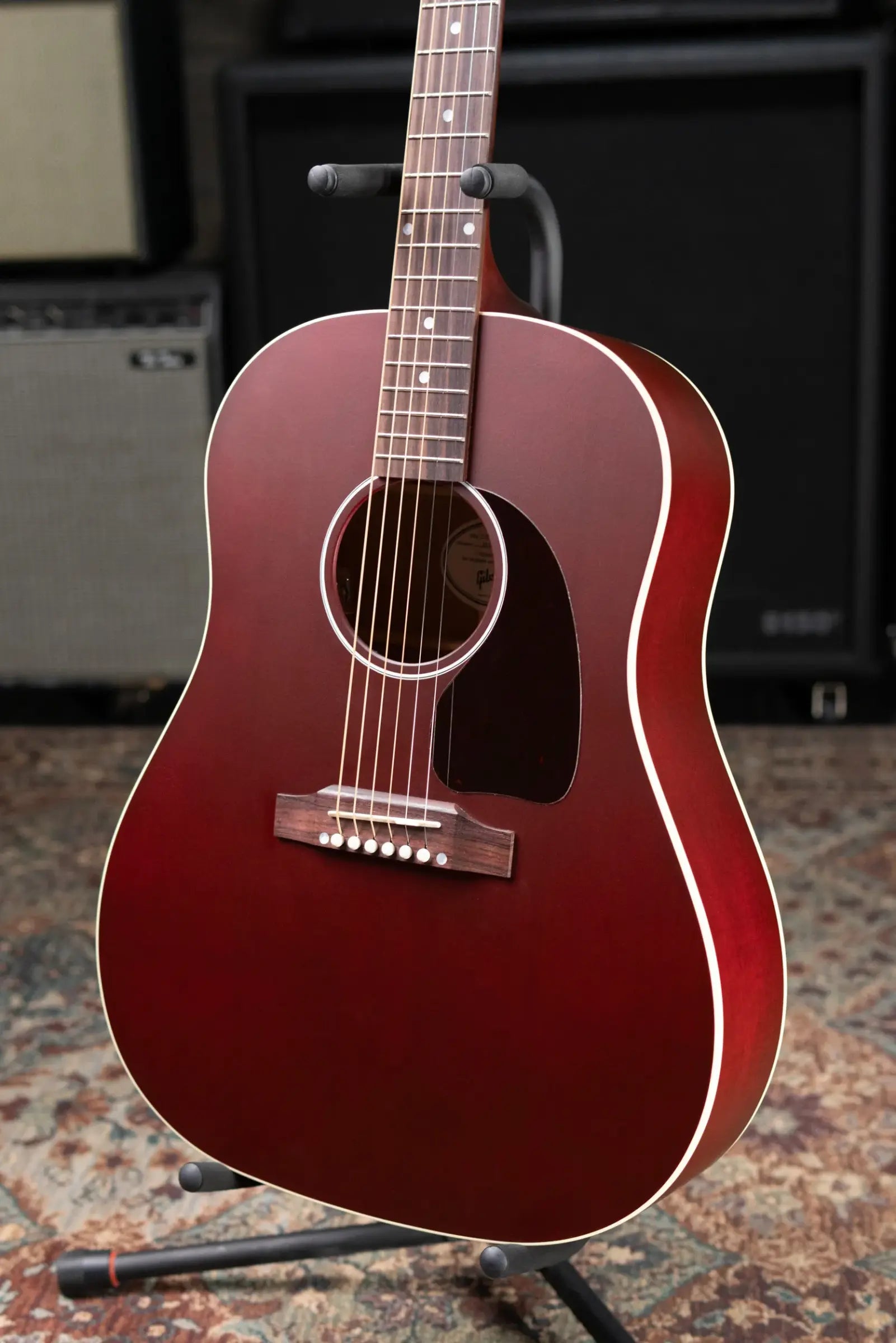 Gibson J-45 Special Dreadnought Acoustic/Electric Guitar - Satin Wine Red with Gig Bag