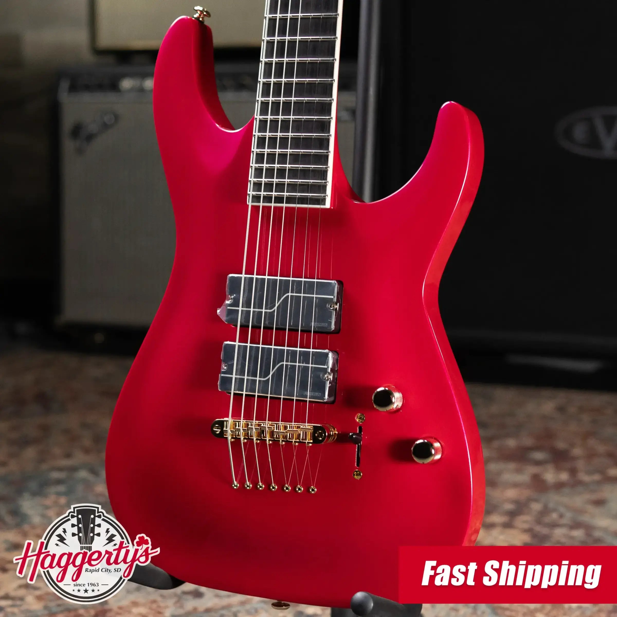 ESP LTD SC-607B Stephen Carpenter Signature 7-String Baritone Electric Guitar - Magenta with Hardshell Case