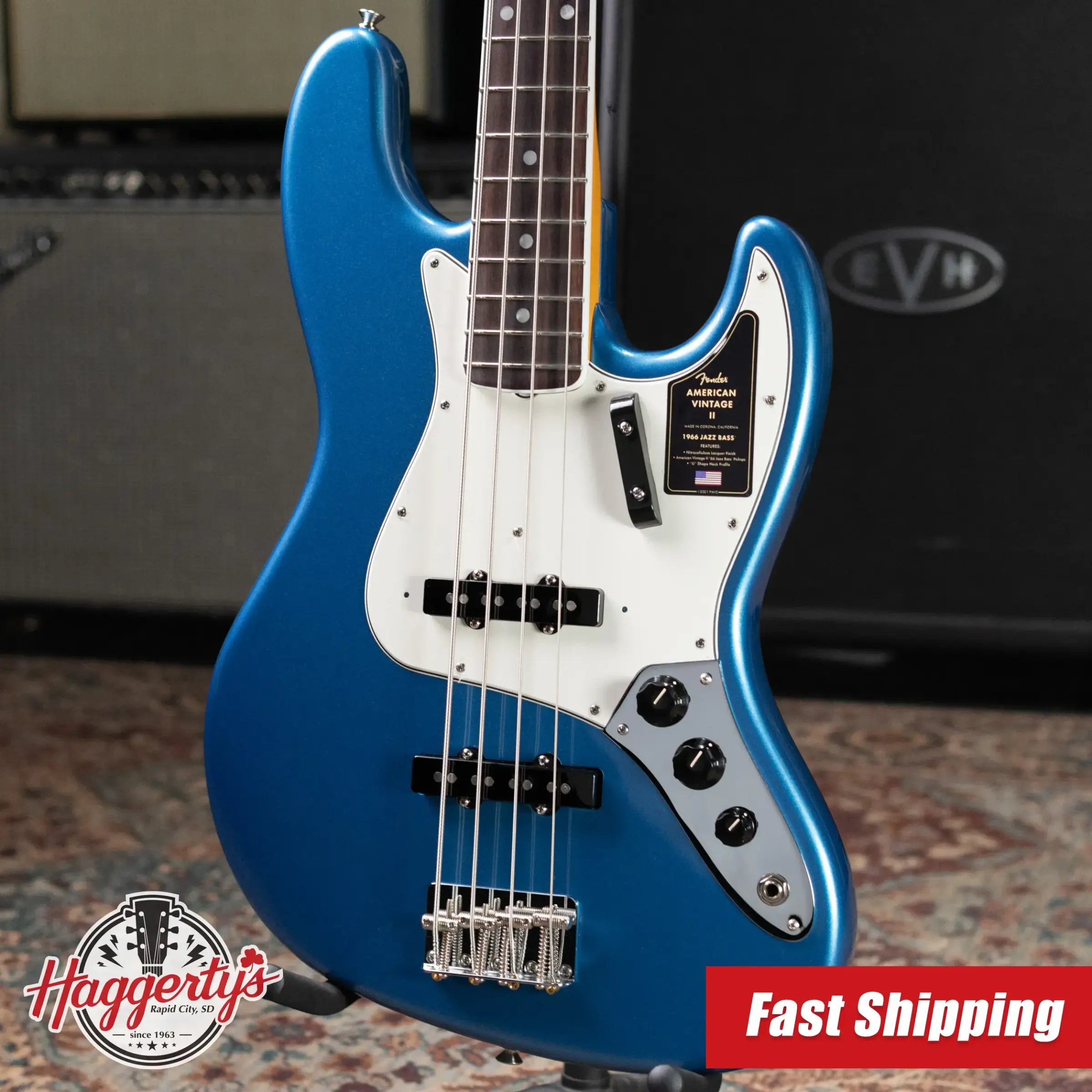 Fender American Vintage II 1966 Jazz Bass - Lake Placid Blue with Hardshell Case
