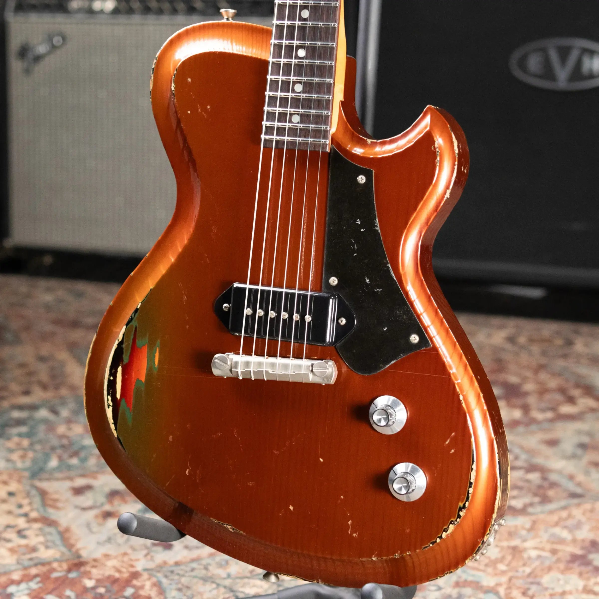 Novo Custom Shop Solus M1 Electric Guitar - Copper over '64 3-Tone Burst with Gig Bag