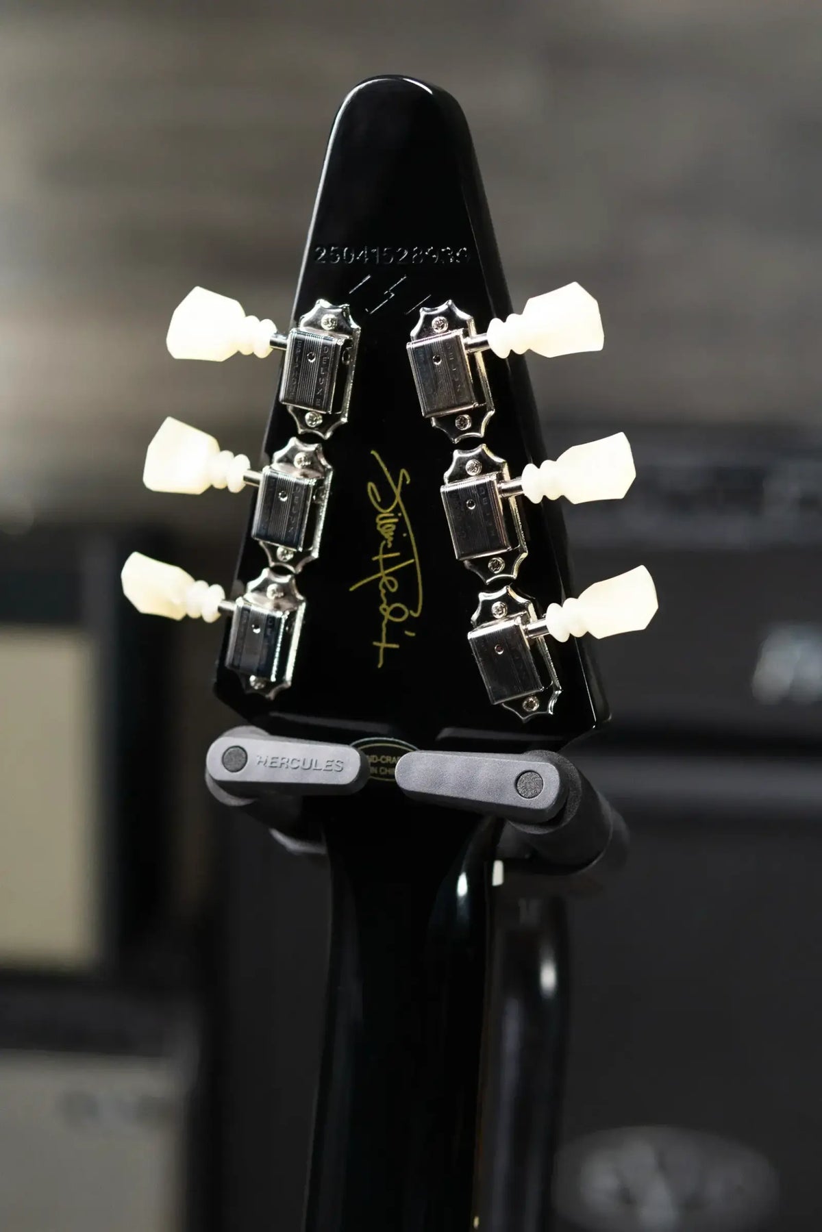Epiphone Jimi Hendrix "Love Drops" Flying V Electric Guitar - Ebony with Hardshell Case