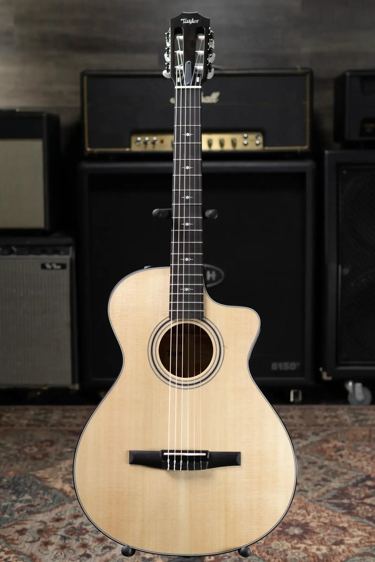 Taylor 312ce-N Nylon Grand Concert Acoustic/Electric Guitar - Natural with Hardshell Case