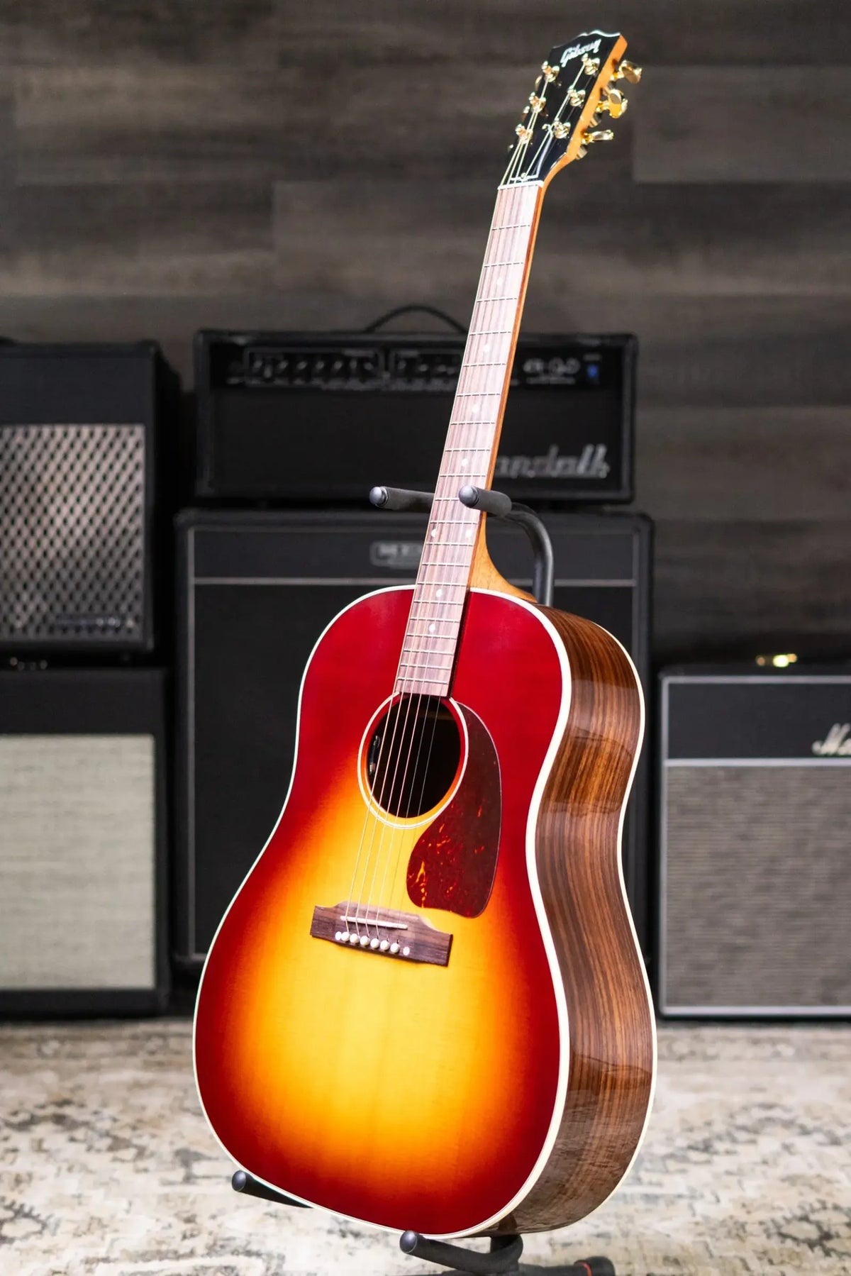 Gibson J-45 Standard HiFi DNA Rosewood Acoustic/Electric Guitar - Rosewood Burst with Hardshell Case