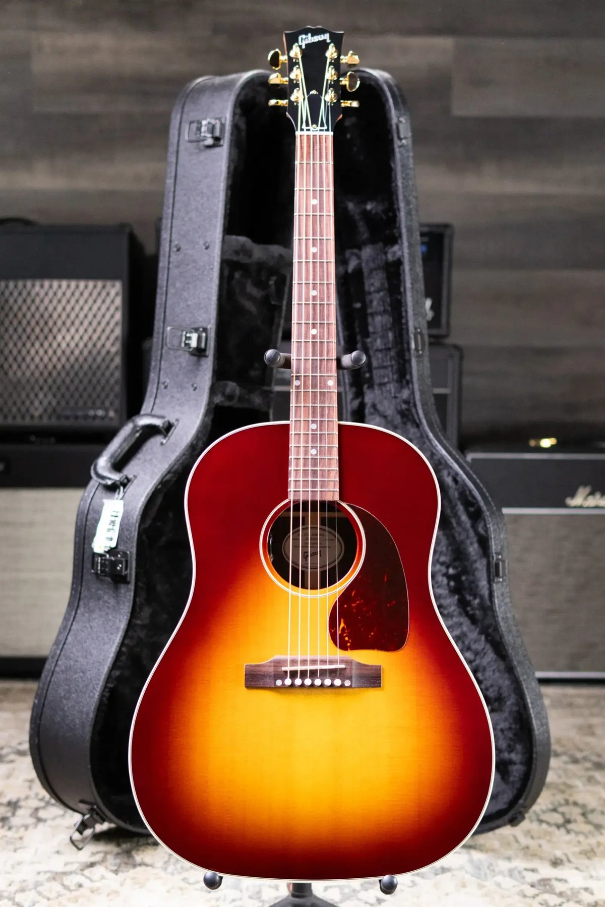 Gibson J-45 Standard HiFi DNA Rosewood Acoustic/Electric Guitar - Rosewood Burst with Hardshell Case