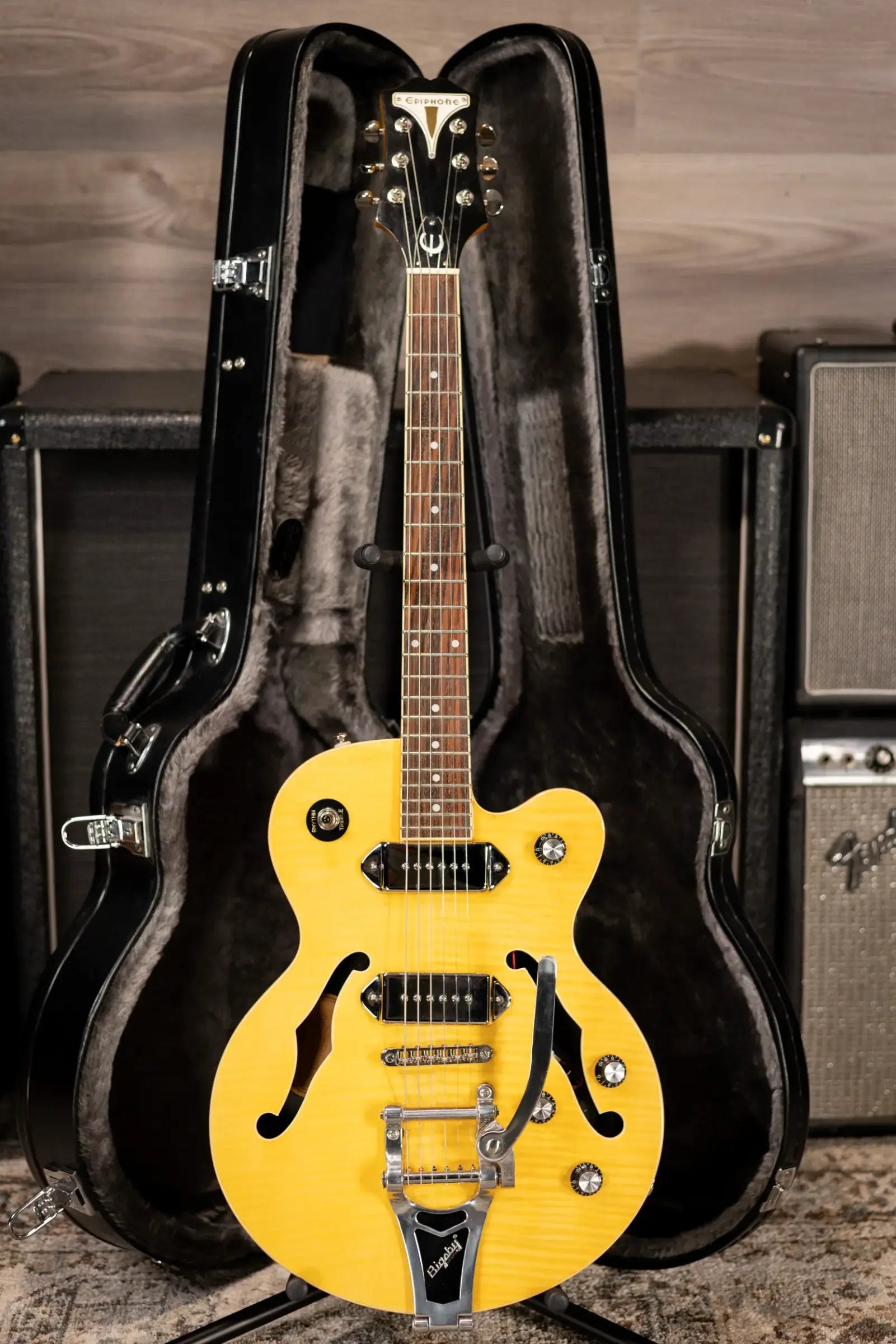 Epiphone Wildkat Semi-Hollow Electric Guitar - Antique Natural with Hardshell Case - Used