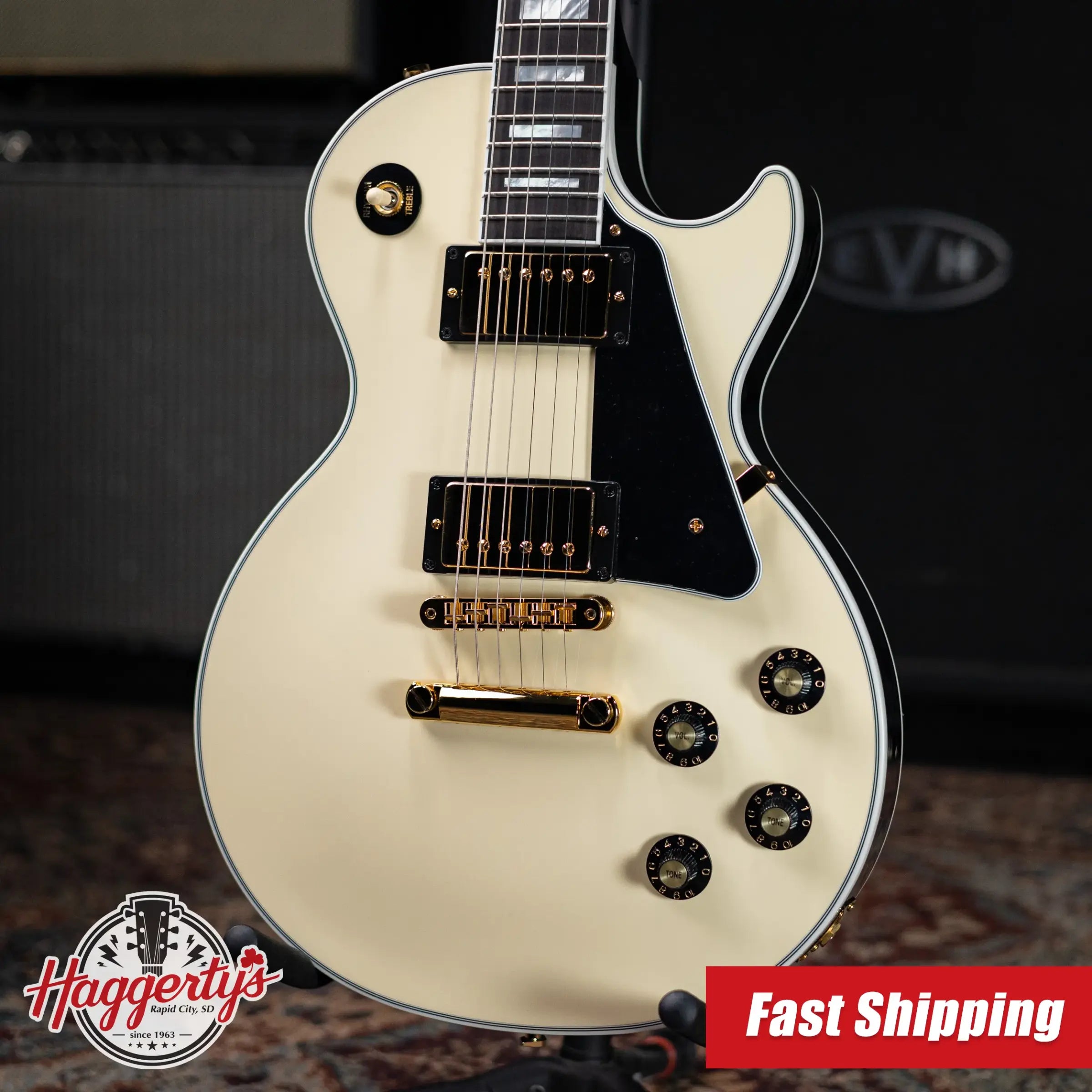 Gibson Les Paul Custom 70s Electric Guitar - Butter Cream with Hardshell Case