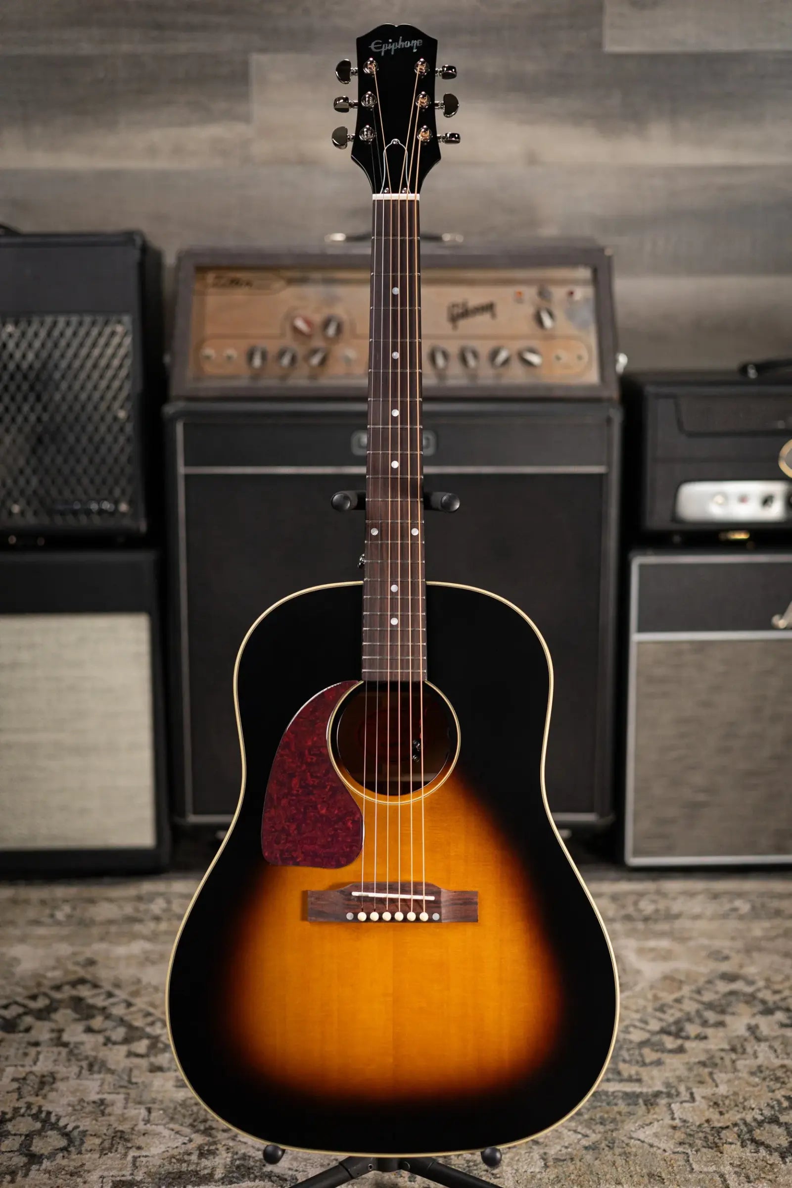 Epiphone J-45 Standard Acoustic/Electric Guitar - Vintage Sunburst with Gig Bag