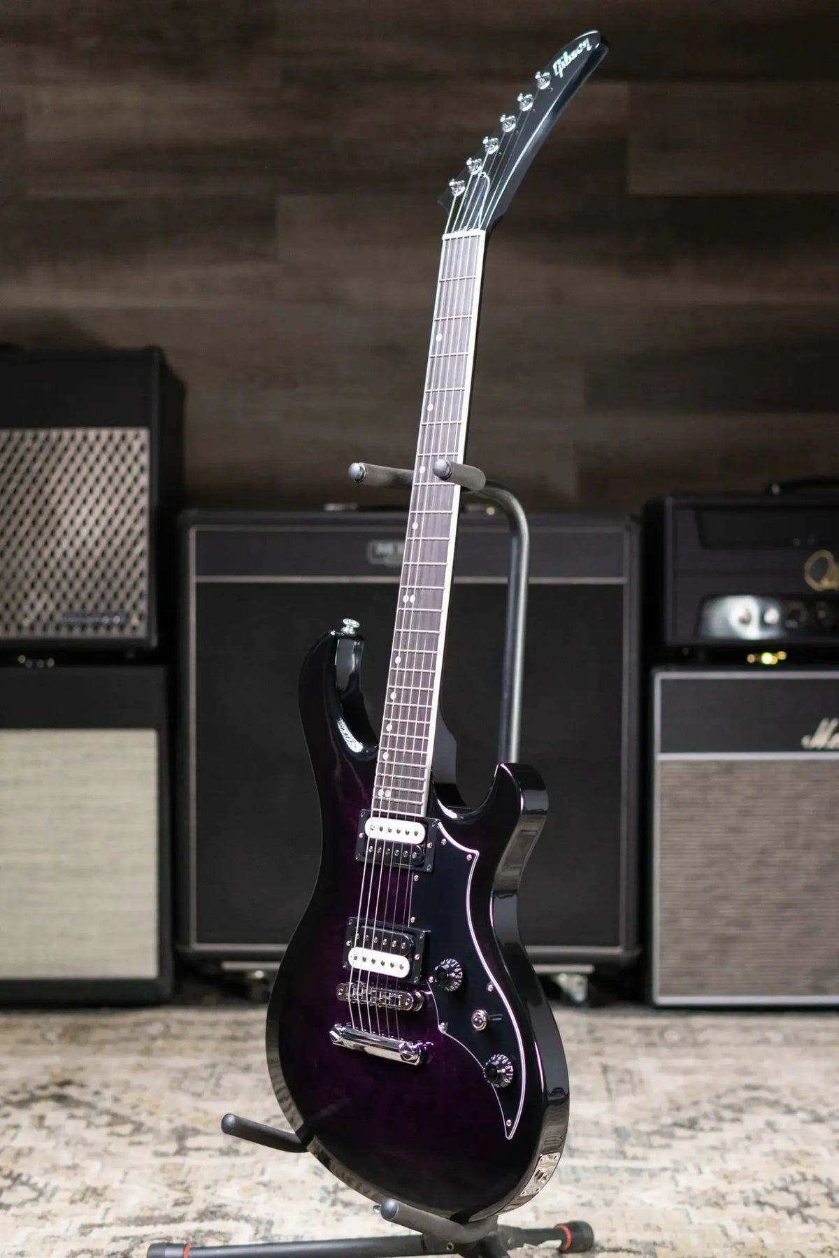 Gibson Victory Figured Top Electric Guitar - Dark Purple Burst with Hardshell Case