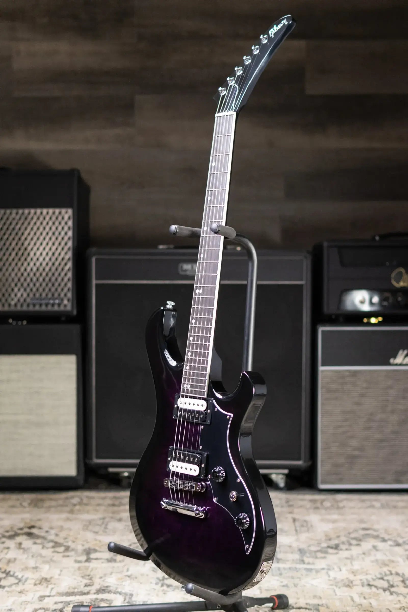 Gibson Victory Figured Top Electric Guitar - Dark Purple Burst with Hardshell Case