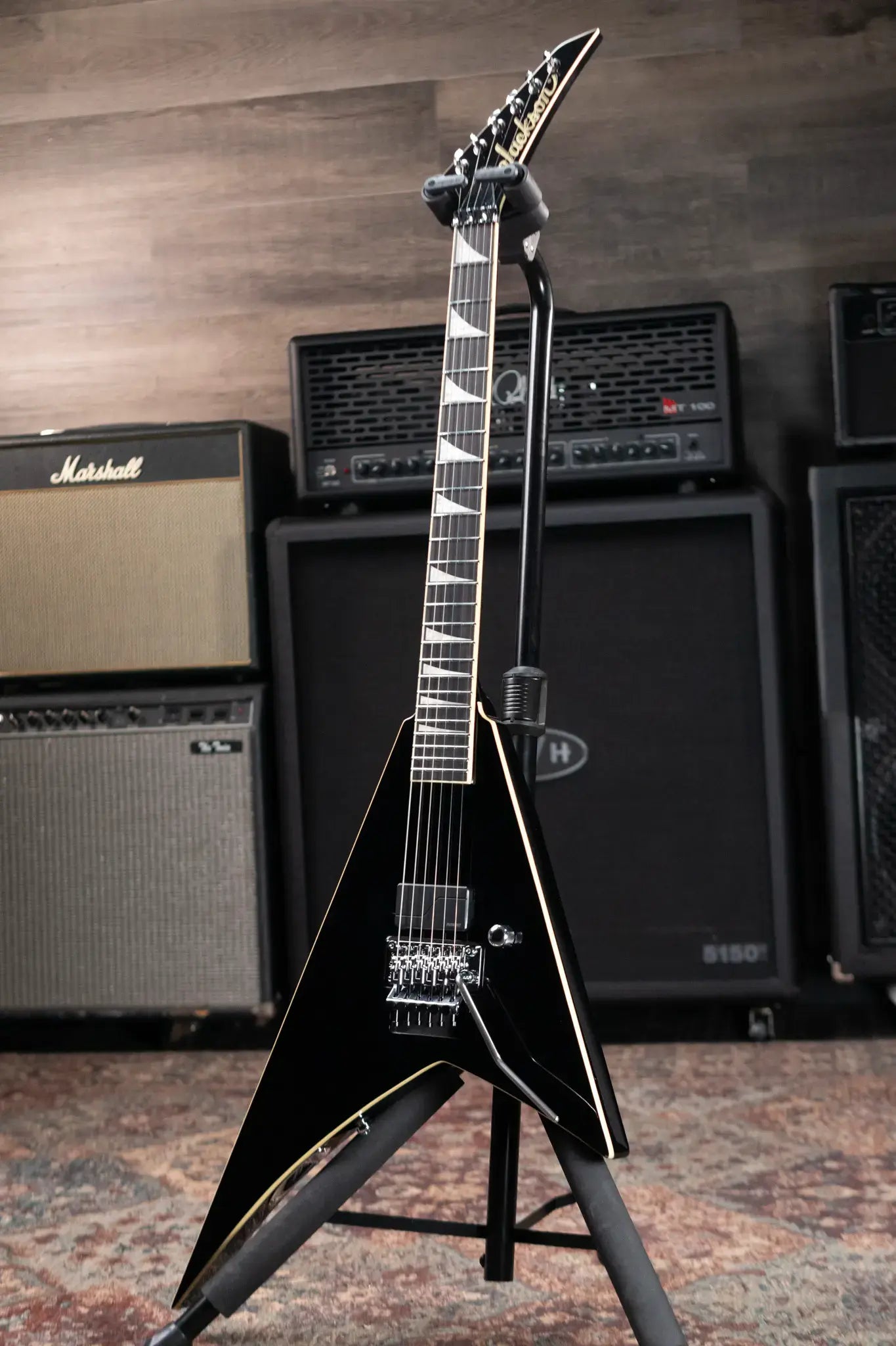 Jackson Pro Plus Pure Metal Limited Edition Rhoads RR1A Electric Guitar - Gloss Black with Gig Bag