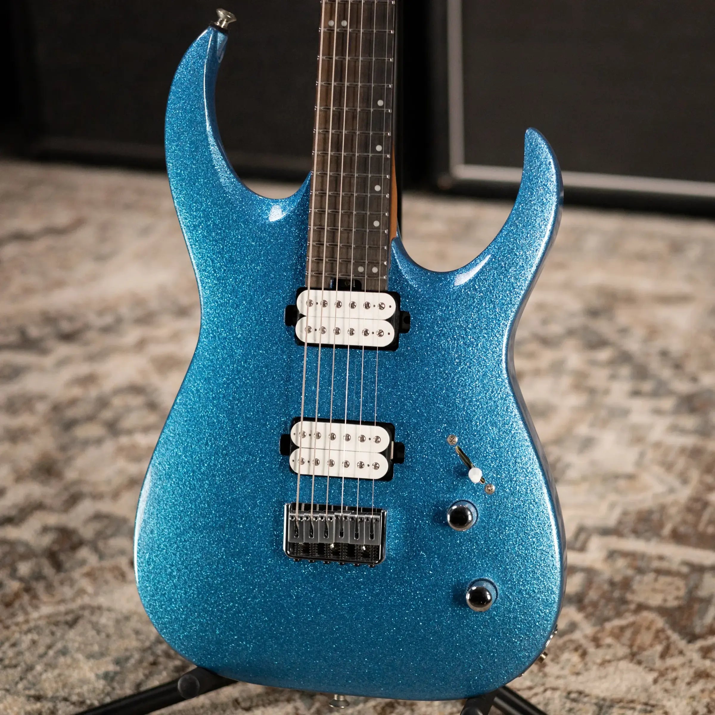 Jackson Pro Series Signature Misha Mansoor Juggernaut HT6, Ebony Fingerboard - Blue Sparkle with Gig Bag