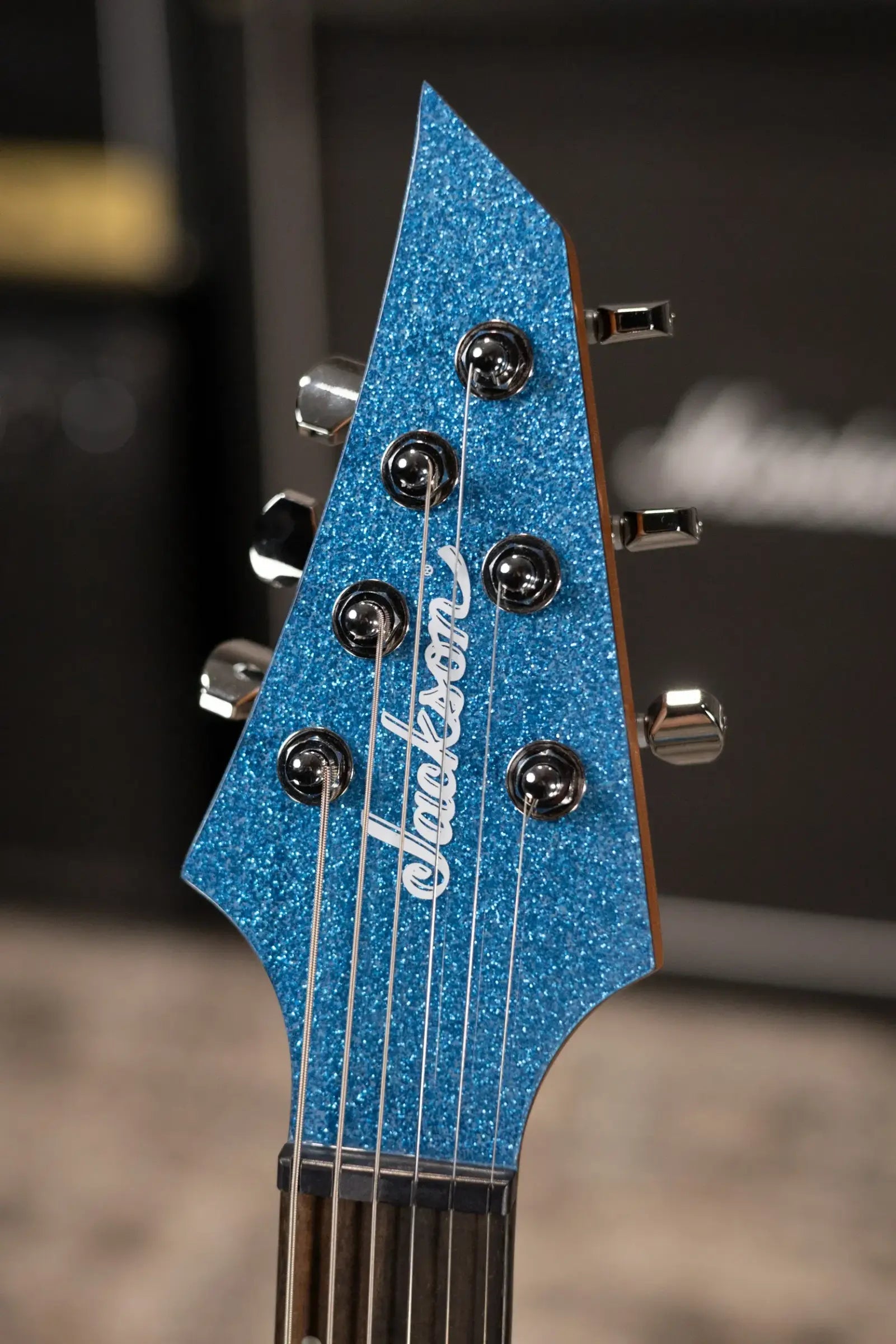 Jackson Pro Series Signature Misha Mansoor Juggernaut HT6, Ebony Fingerboard - Blue Sparkle with Gig Bag
