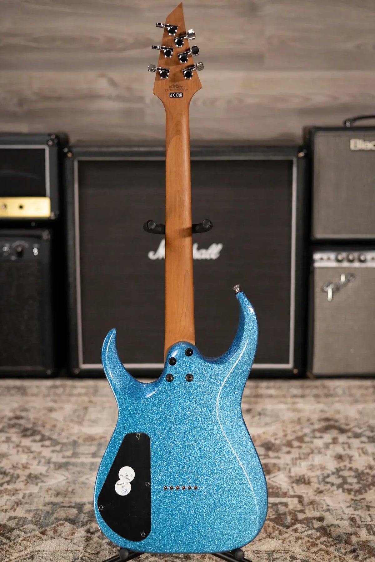 Jackson Pro Series Signature Misha Mansoor Juggernaut HT6 Ebony Fingerboard - Blue Sparkle with Gig Bag - Demo