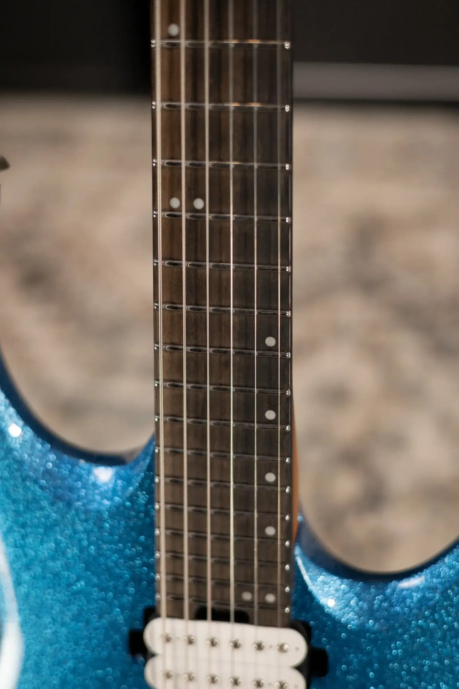 Jackson Pro Series Signature Misha Mansoor Juggernaut HT6 Ebony Fingerboard - Blue Sparkle with Gig Bag - Demo