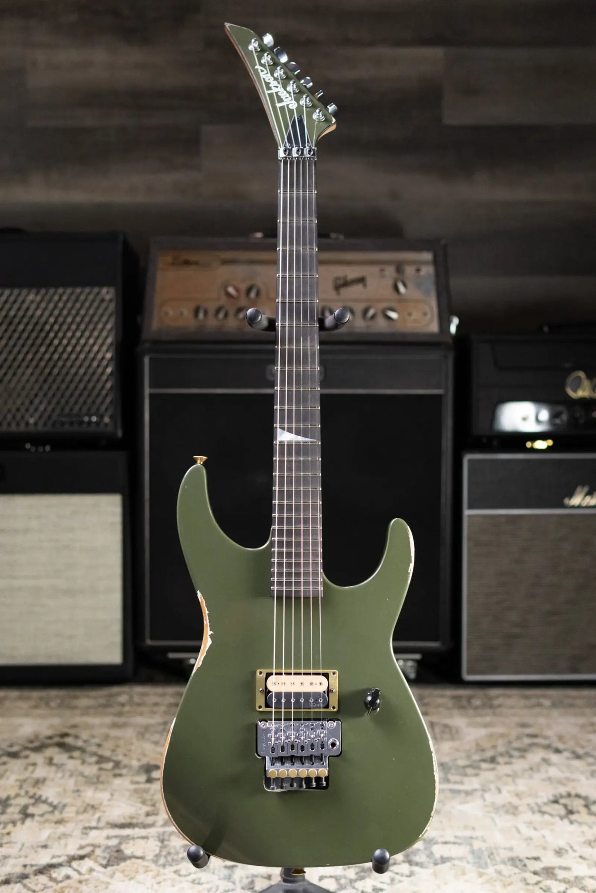 Jackson USA Custom Shop 2026 NAMM Special Edition Dinky Electric Guitar - Army Drab Green Relic with Hardshell Case