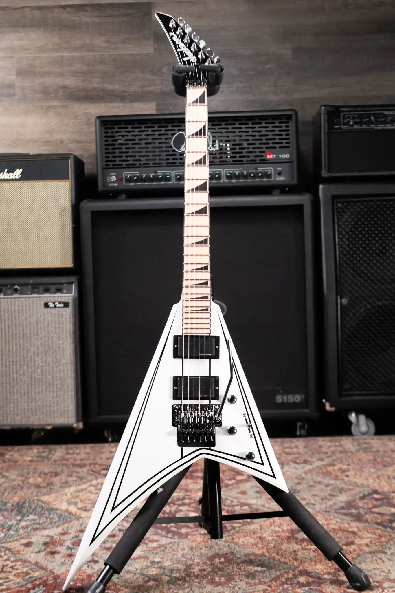 Jackson X Series Rhoads RRX24M Electric Guitar - Snow White with Black Pinstripes