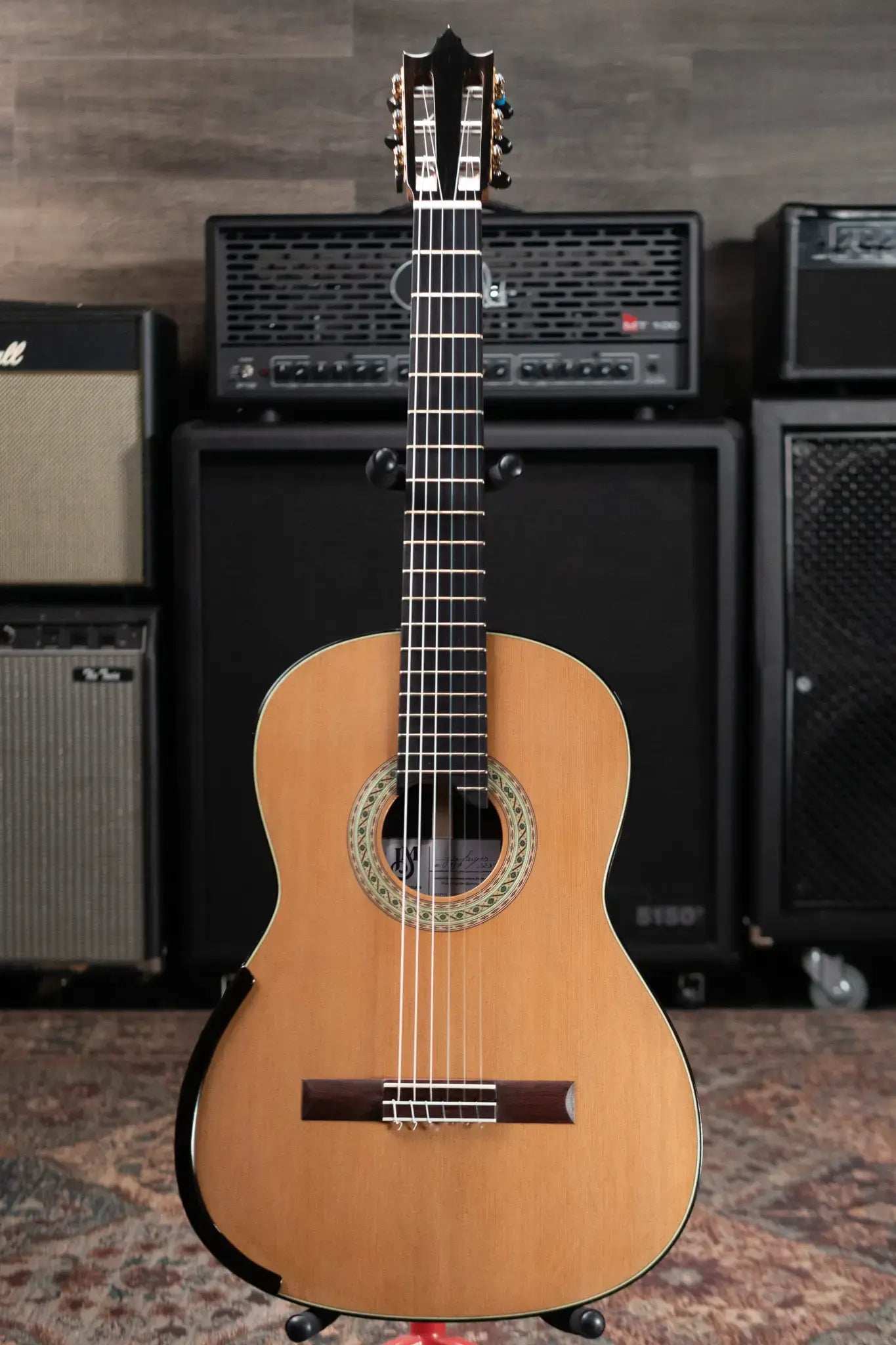 Jose Marques Doubletop Classical Acoustic Guitar - Exotic Ebony, Cedar Top with Hardshell Case