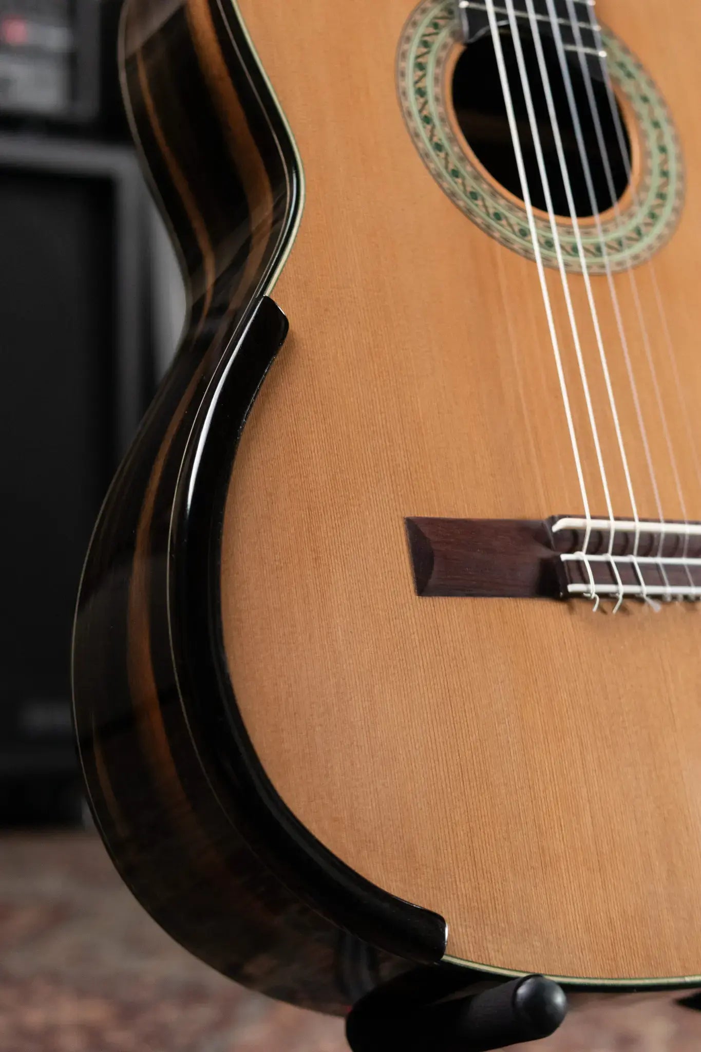 Jose Marques Doubletop Classical Acoustic Guitar - Exotic Ebony, Cedar Top with Hardshell Case
