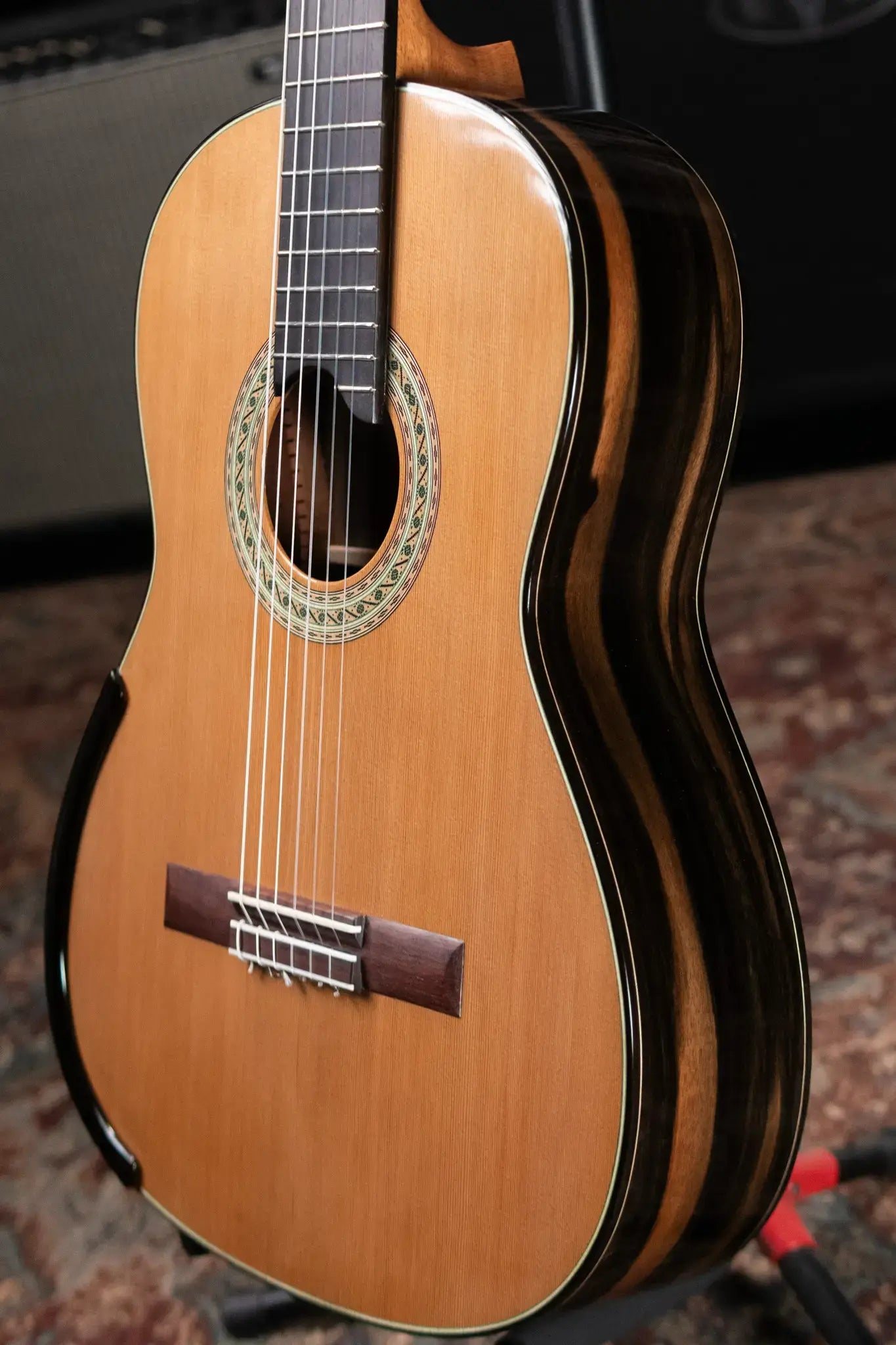 Jose Marques Doubletop Classical Acoustic Guitar - Exotic Ebony, Cedar Top with Hardshell Case