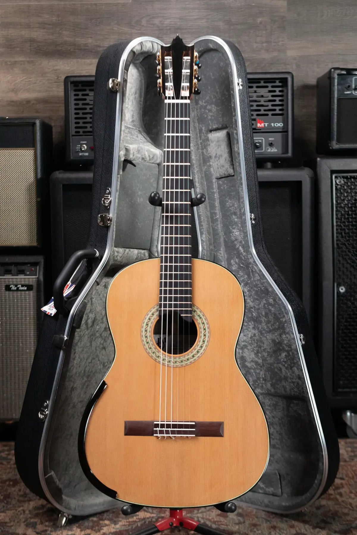 Jose Marques Doubletop Classical Acoustic Guitar - Exotic Ebony, Cedar Top with Hardshell Case