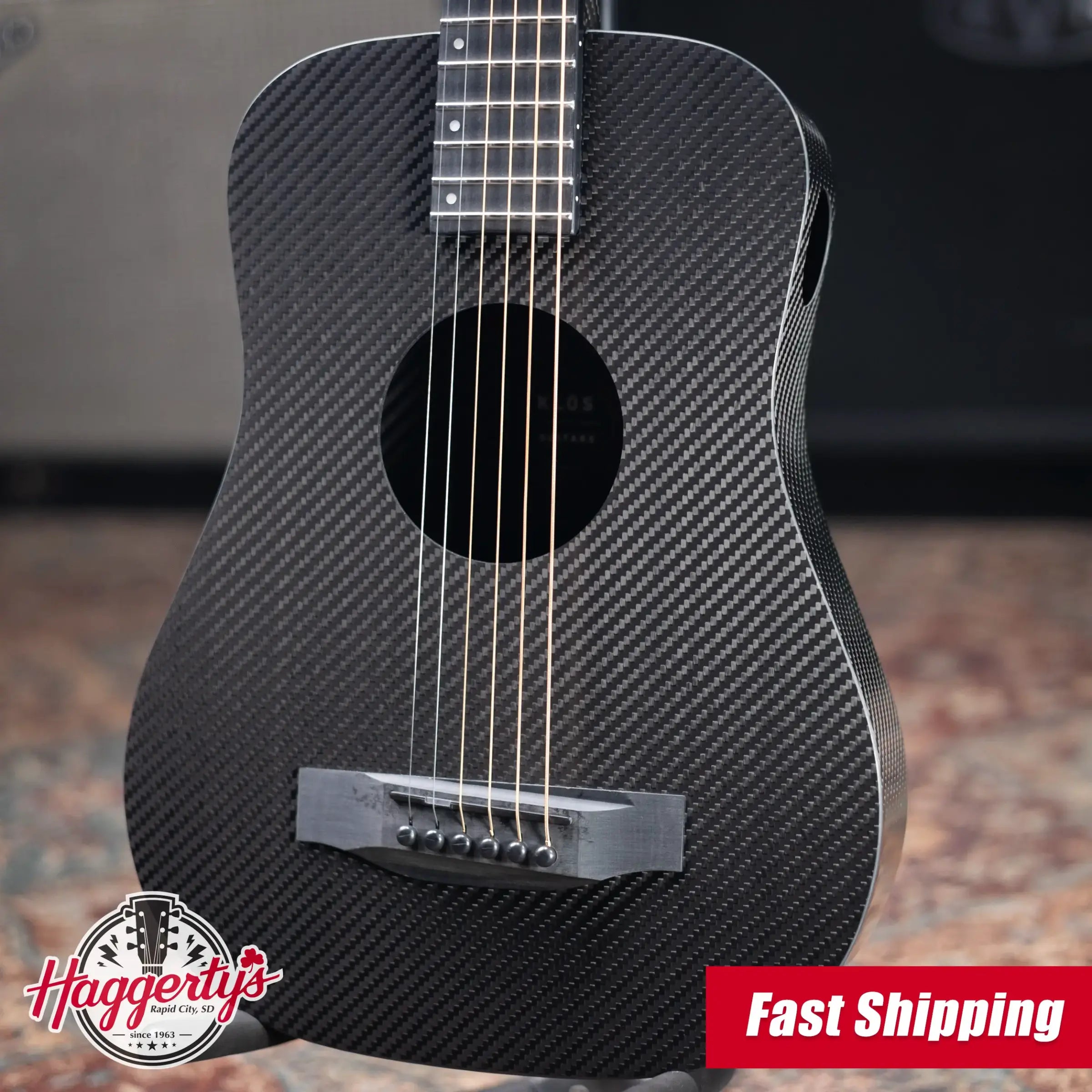 KLOS Acoustic Travel Guitar Left-Handed with Gig Bag