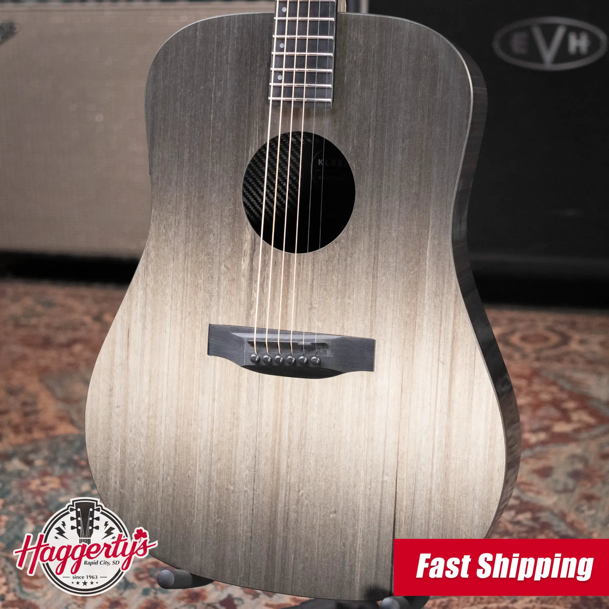 KLOS Carbon Timber Dreadnought DAE Acoustic/Electric Guitar - Hyvibe Electronics with Gig Bag