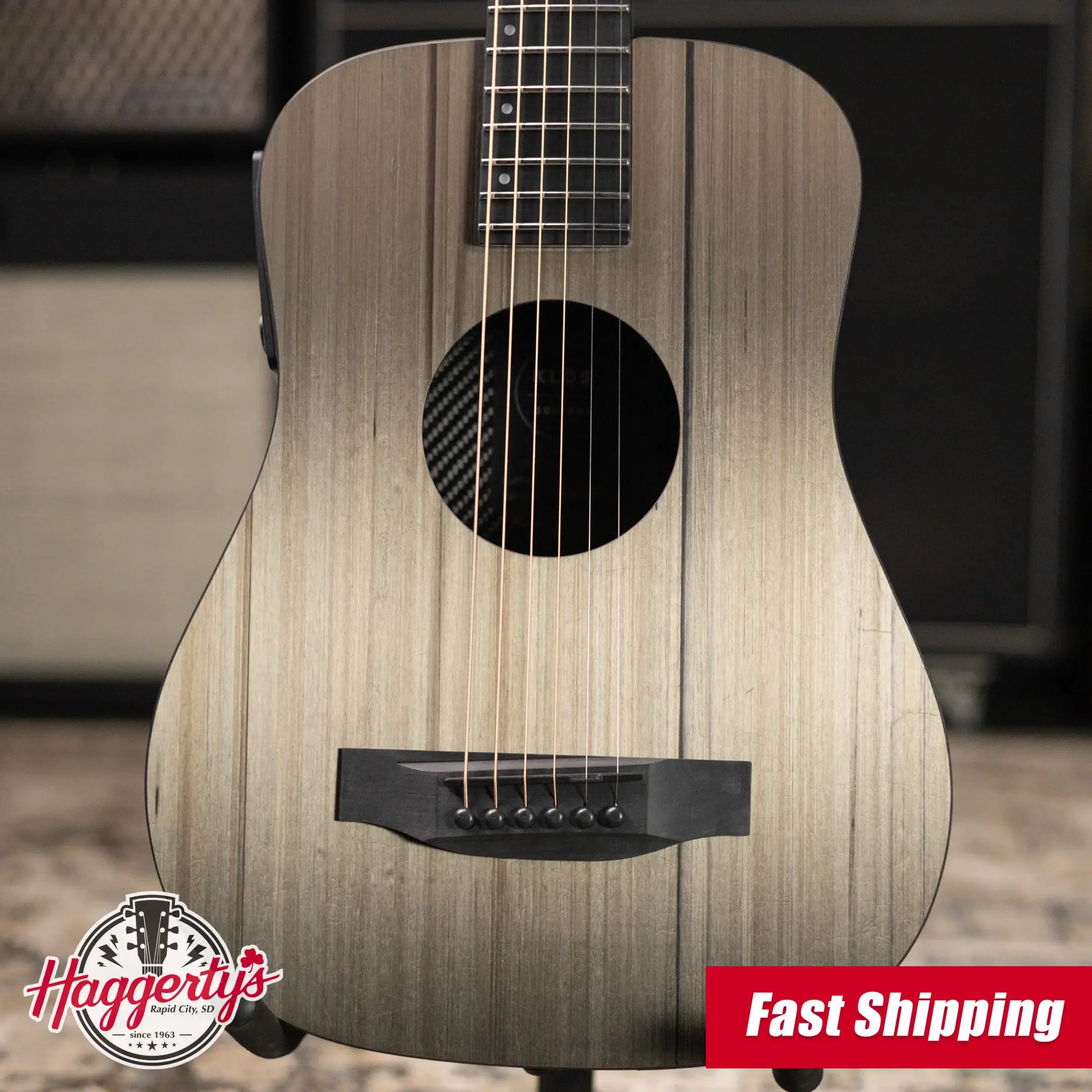 KLOS Carbon Timber Travel Guitar DAE Hyvibe Acoustic/Electric Guitar with Gig Bag