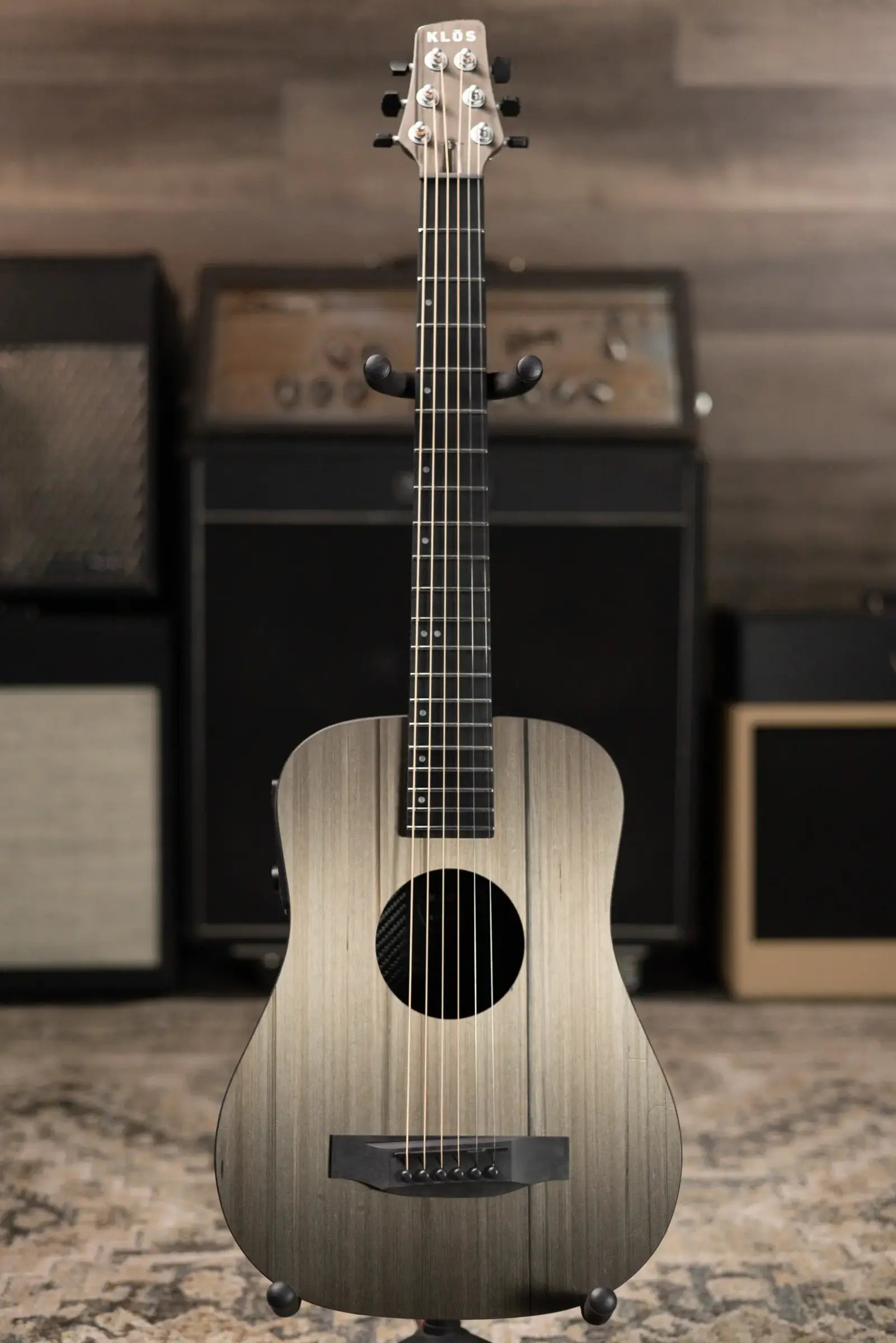 KLOS Carbon Timber Travel Guitar DAE Hyvibe Acoustic/Electric Guitar with Gig Bag