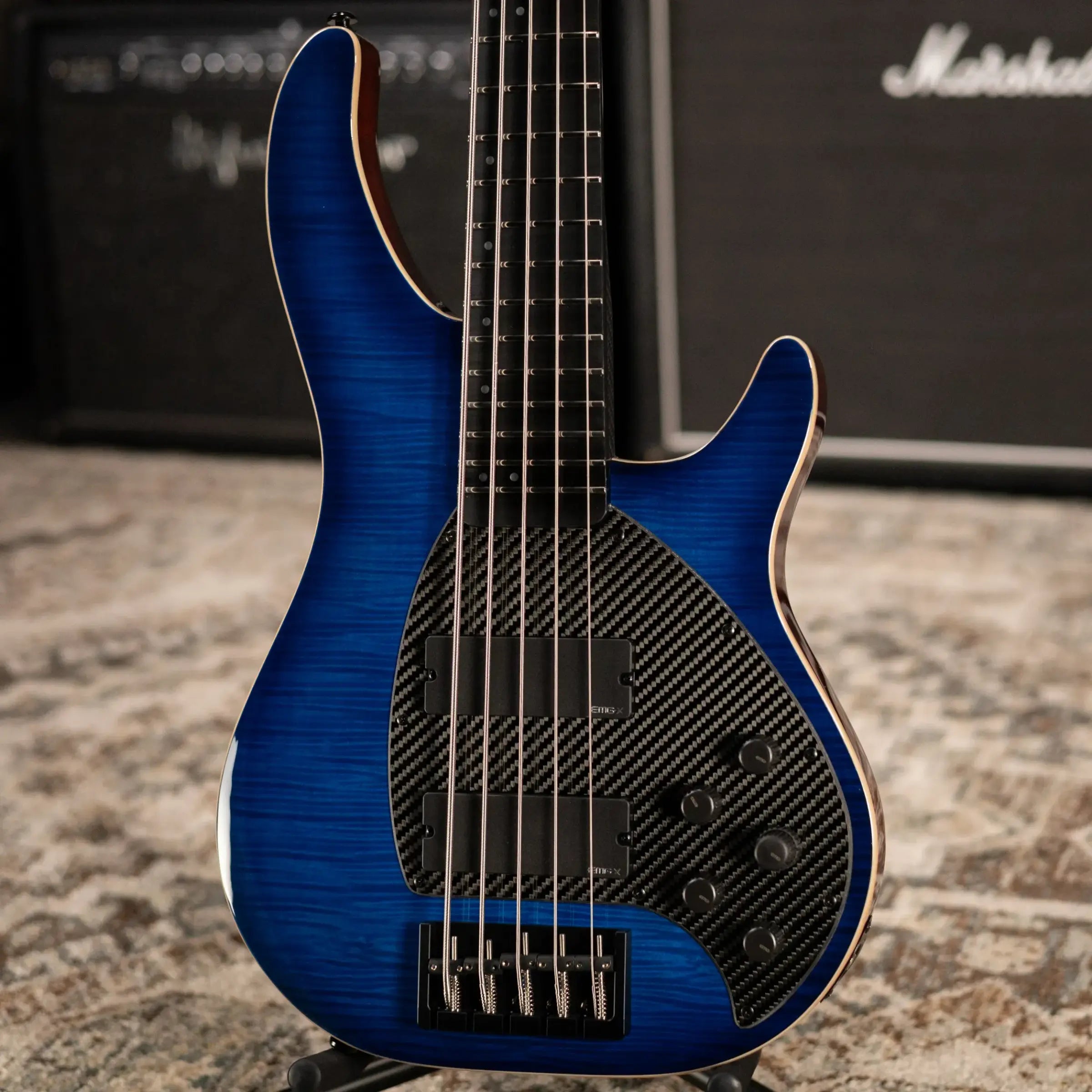 KLOS Custom Series Apollo V Bass - Flame Blue with EMGX Pickups and Gig Bag
