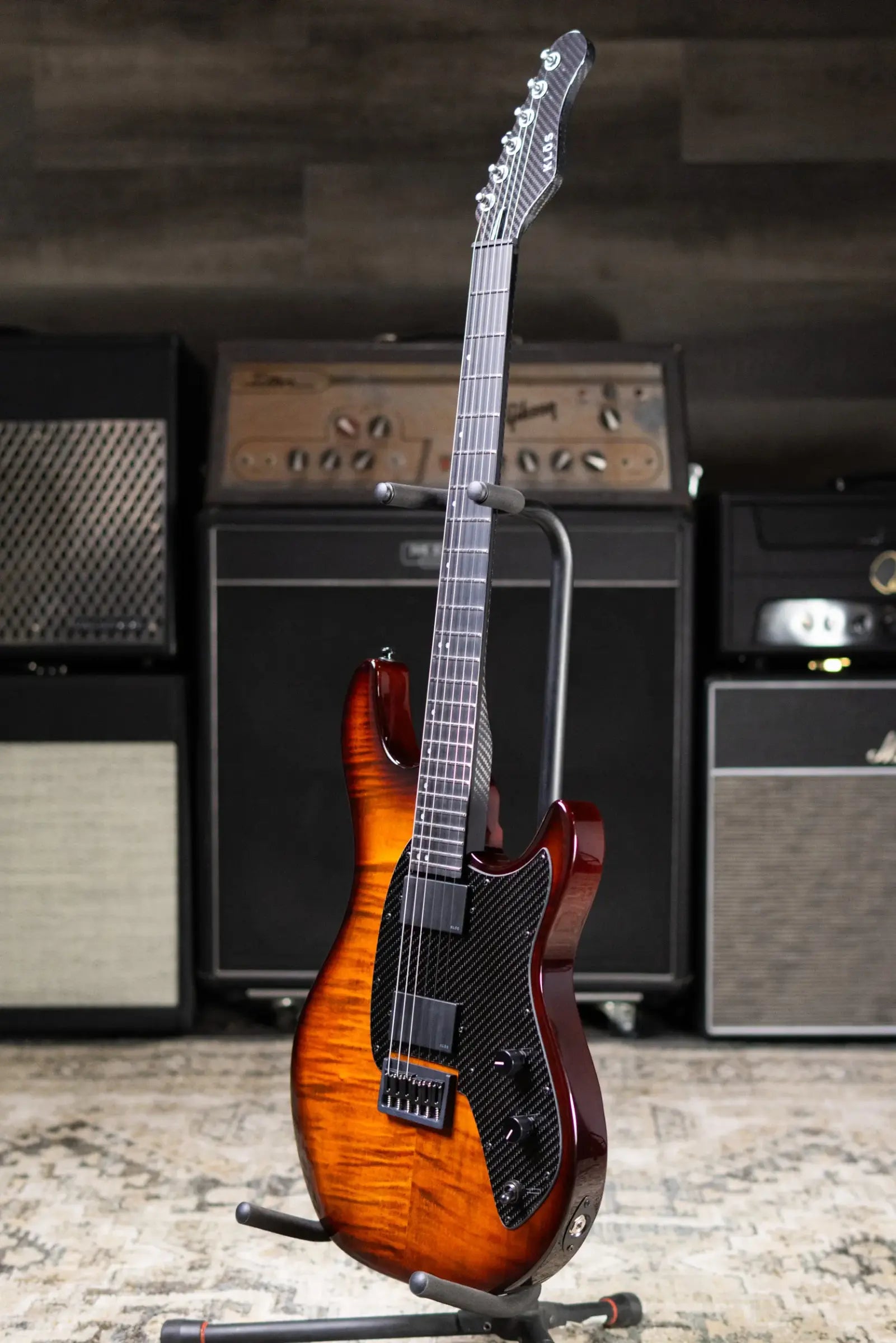 KLOS Custom Series Artemis 24 HH Electric Guitar - Flame Sunburst with Gig Bag