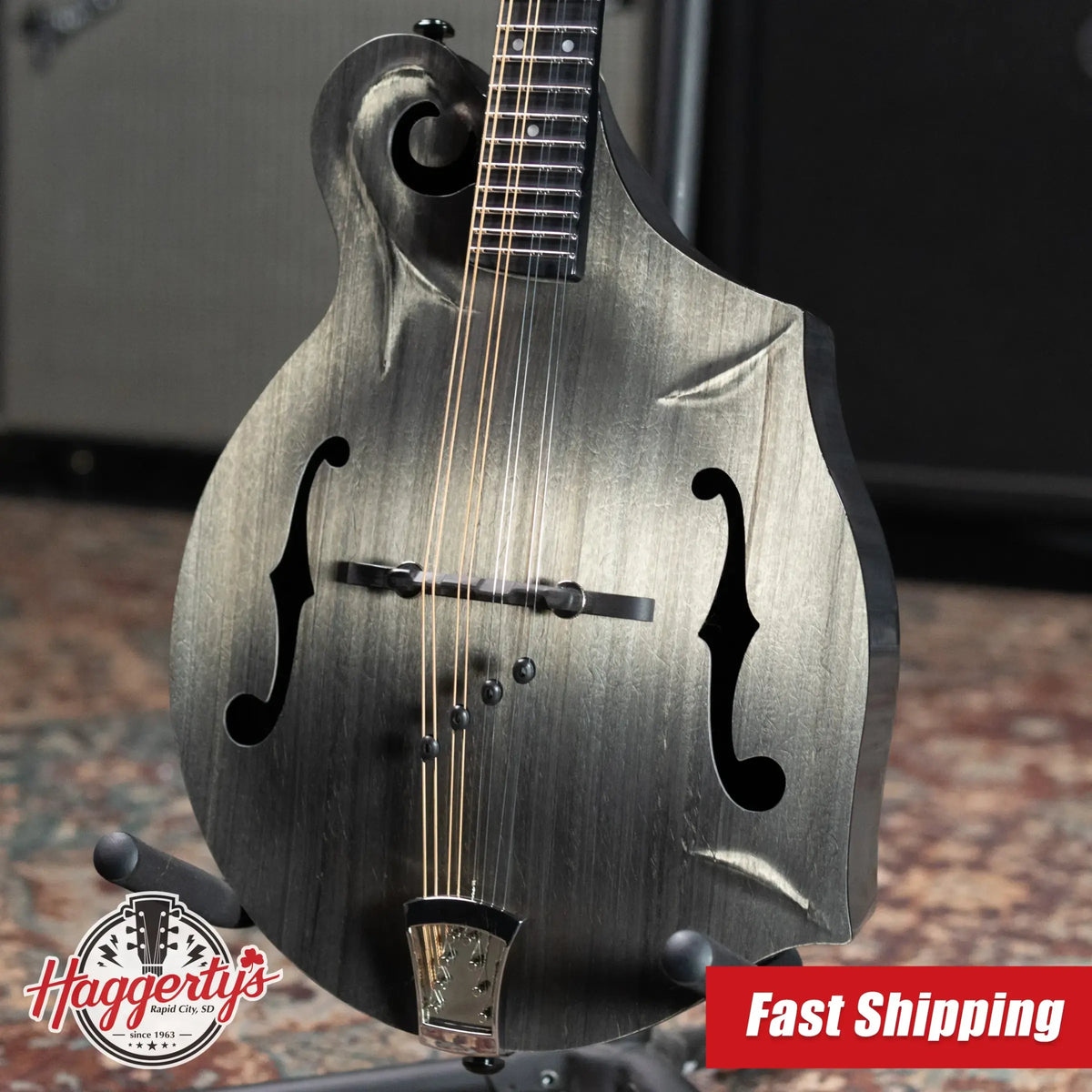 KLOS F-Style Mandolin Acoustic - Carbon Timber with Fiberglass Hardshell Case