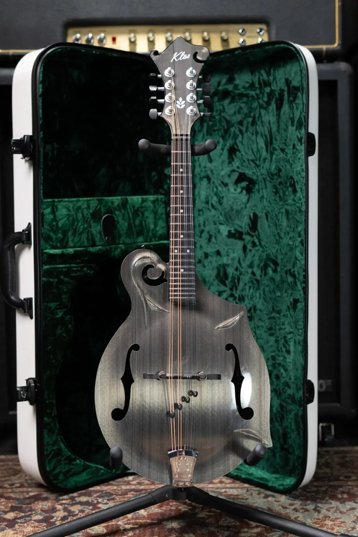 KLOS F-Style Mandolin Acoustic - Carbon Timber with Fiberglass Hardshell Case