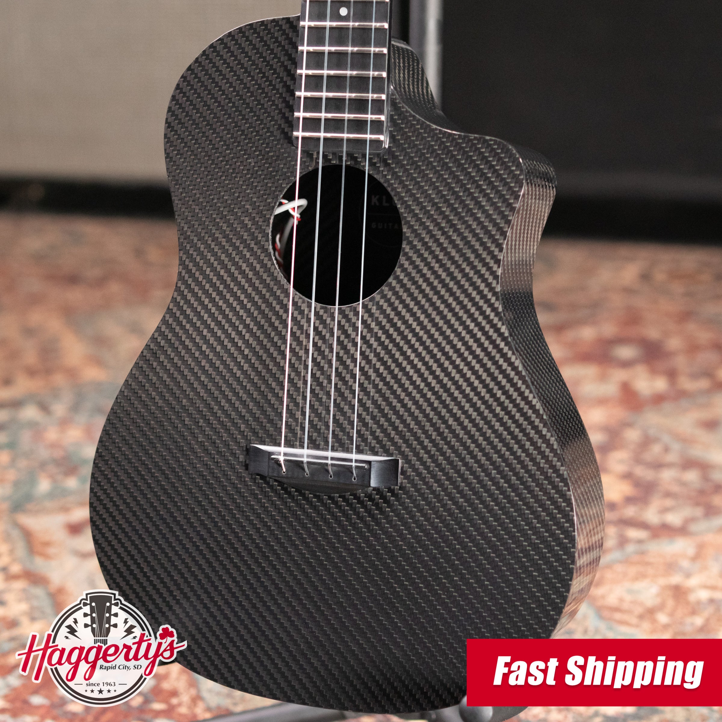 KLOS Full Carbon Baritone Ukulele Acoustic/Electric - Fishman Kula Preamp with Gig Bag