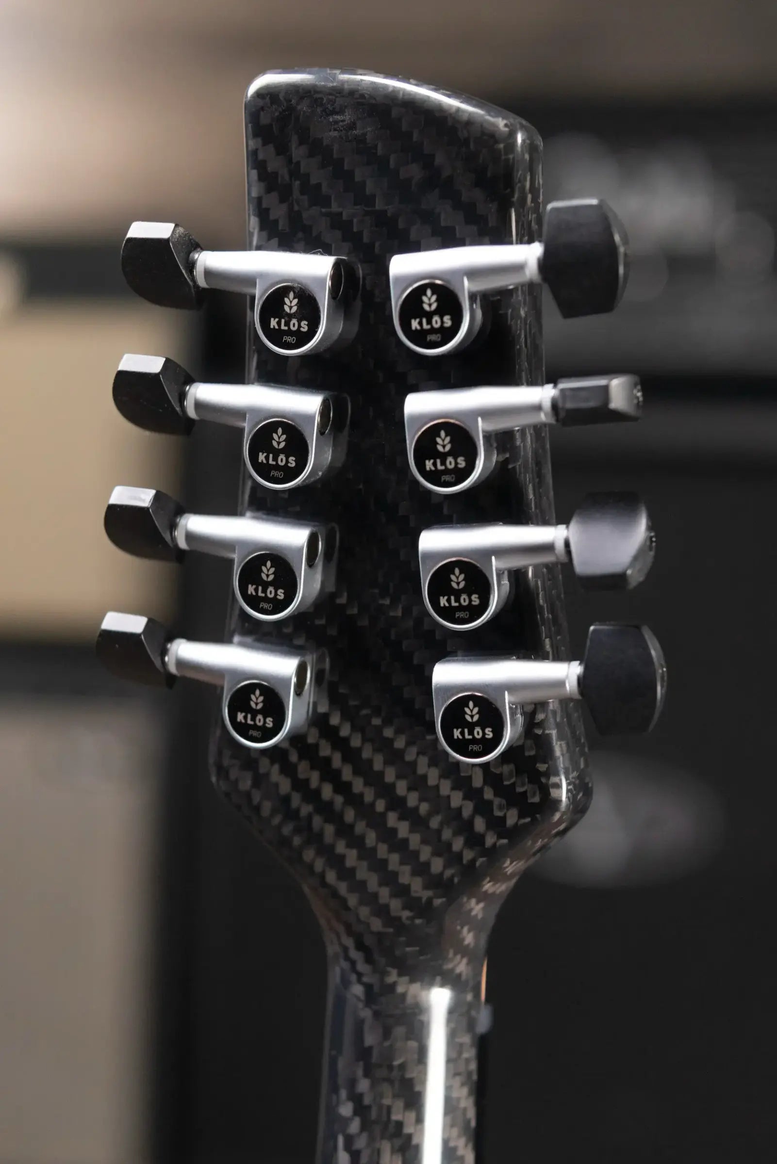 KLOS Full Carbon Deluxe Acoustic/Electric Mandolin - Black Carbon Fiber Twill with Gig Bag