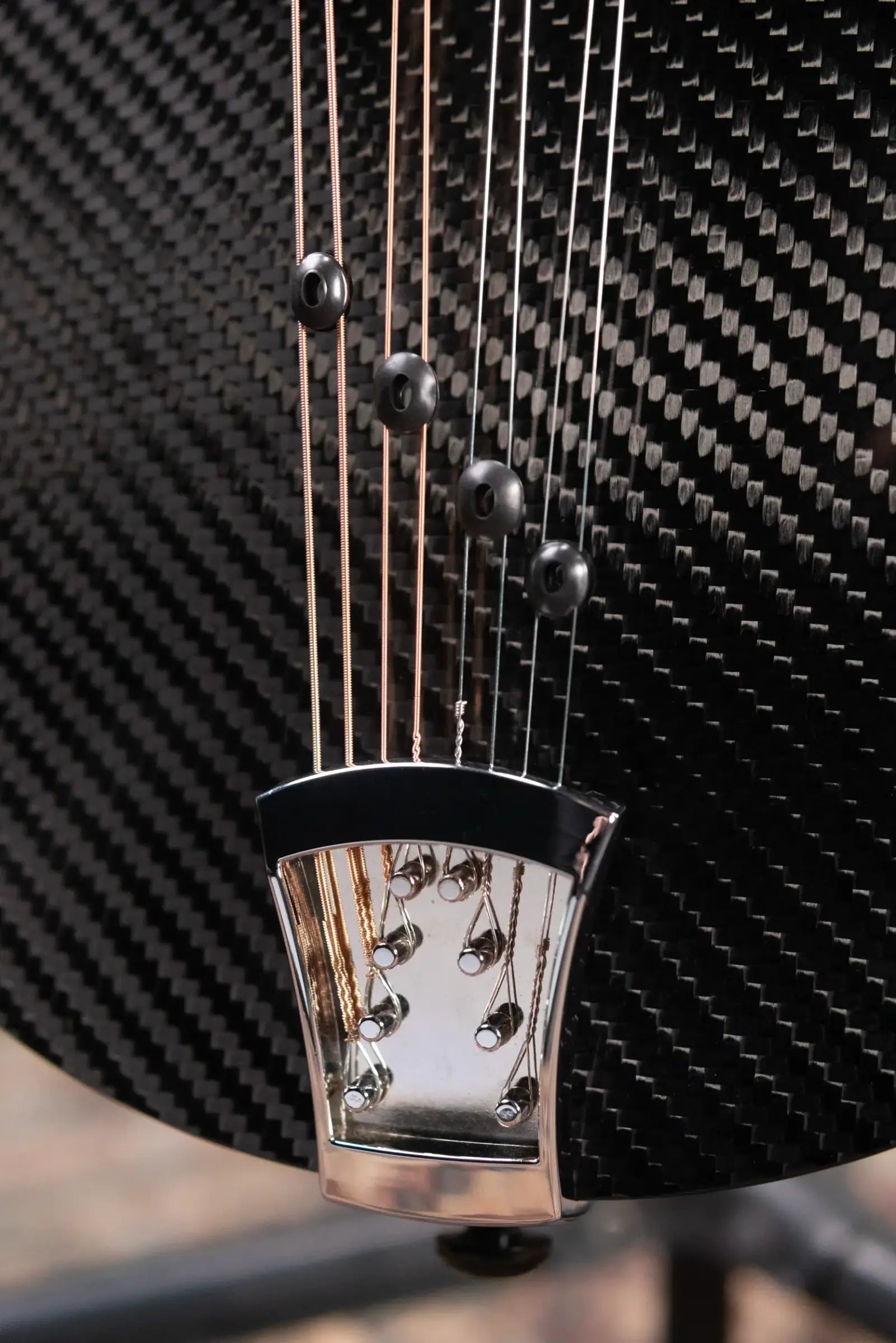 KLOS Full Carbon Deluxe Acoustic/Electric Mandolin - Black Carbon Fiber Twill with Gig Bag