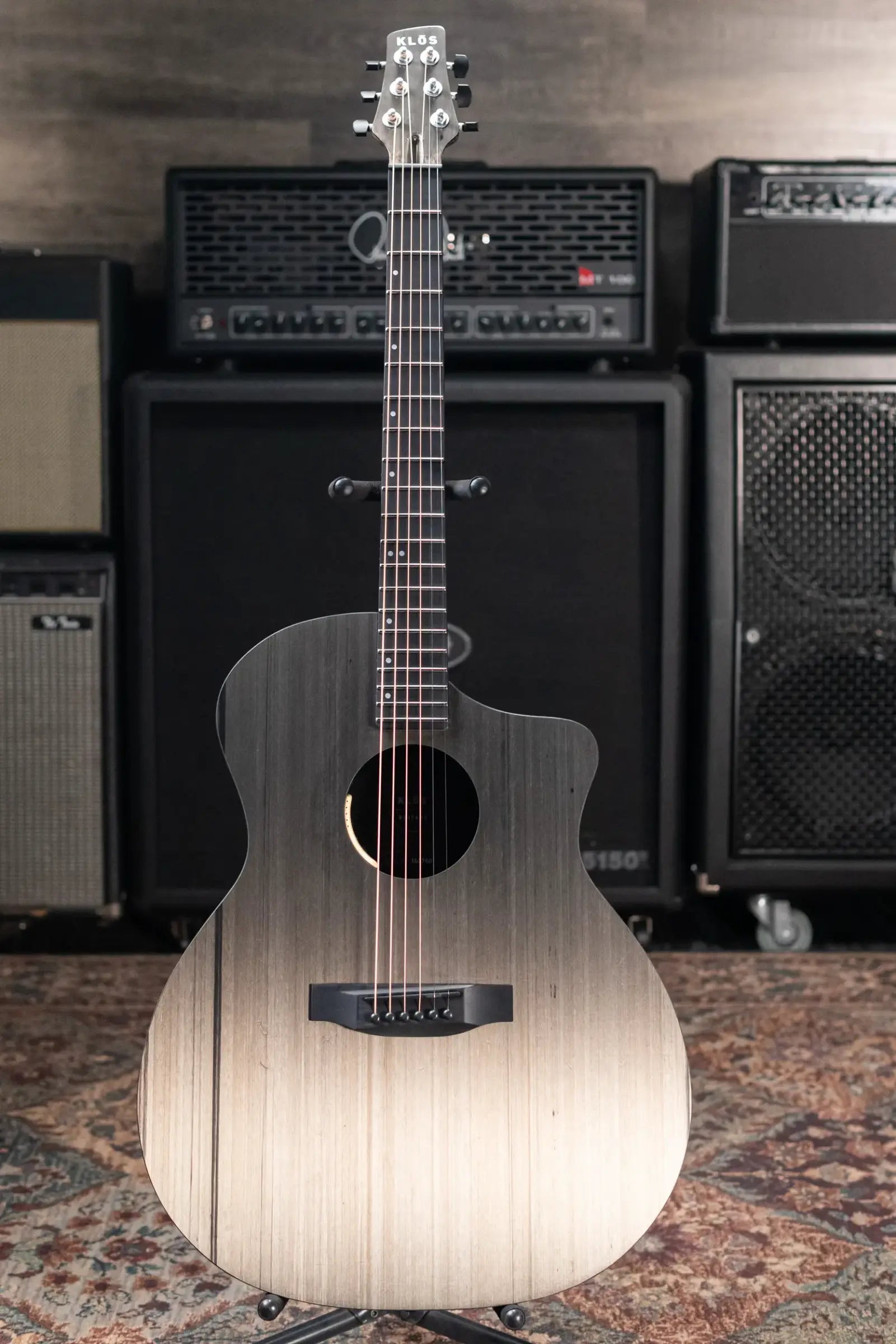 KLOS Full Carbon Deluxe Grand Cutaway LR Baggs Anthem Acoustic/Electric Guitar - Carbon Timber with Gig Bag