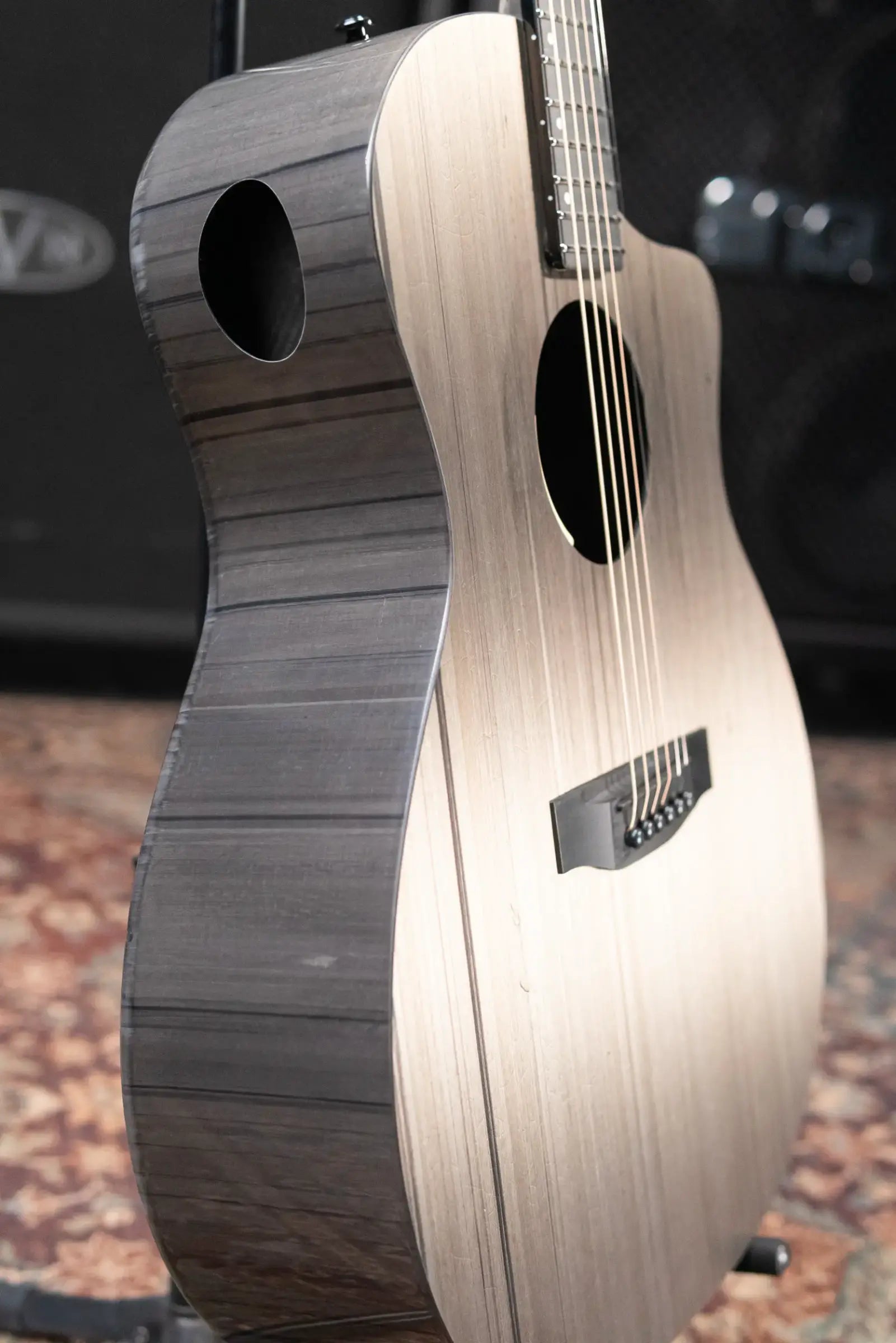 KLOS Full Carbon Deluxe Grand Cutaway LR Baggs Anthem Acoustic/Electric Guitar - Carbon Timber with Gig Bag