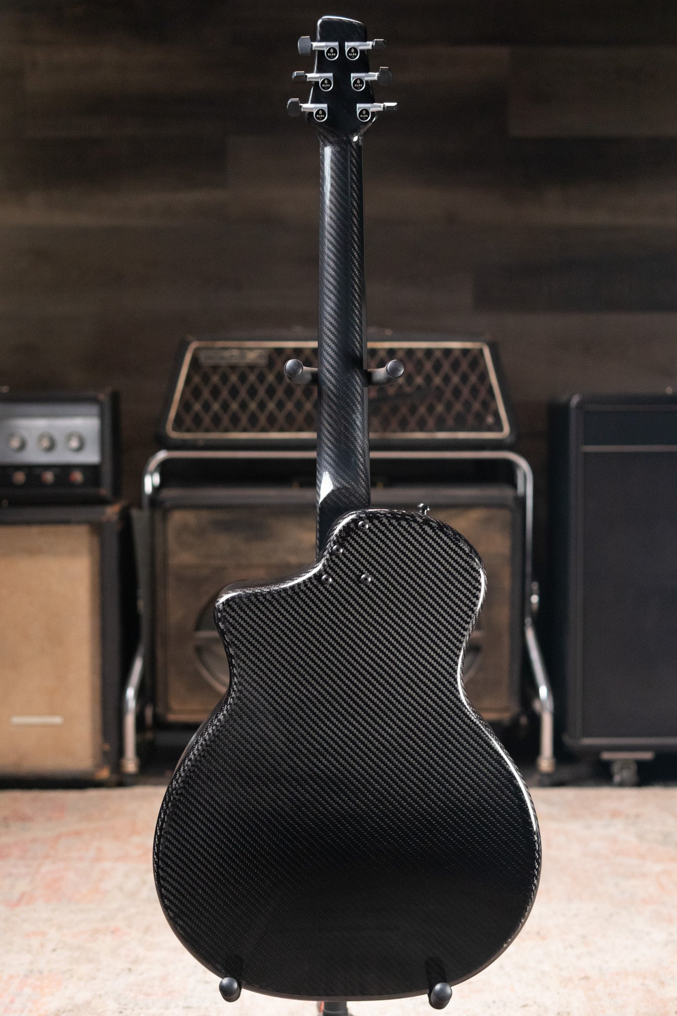 KLOS Full Carbon Deluxe Grand Cutaway Mini Acoustic Guitar with Gig Bag