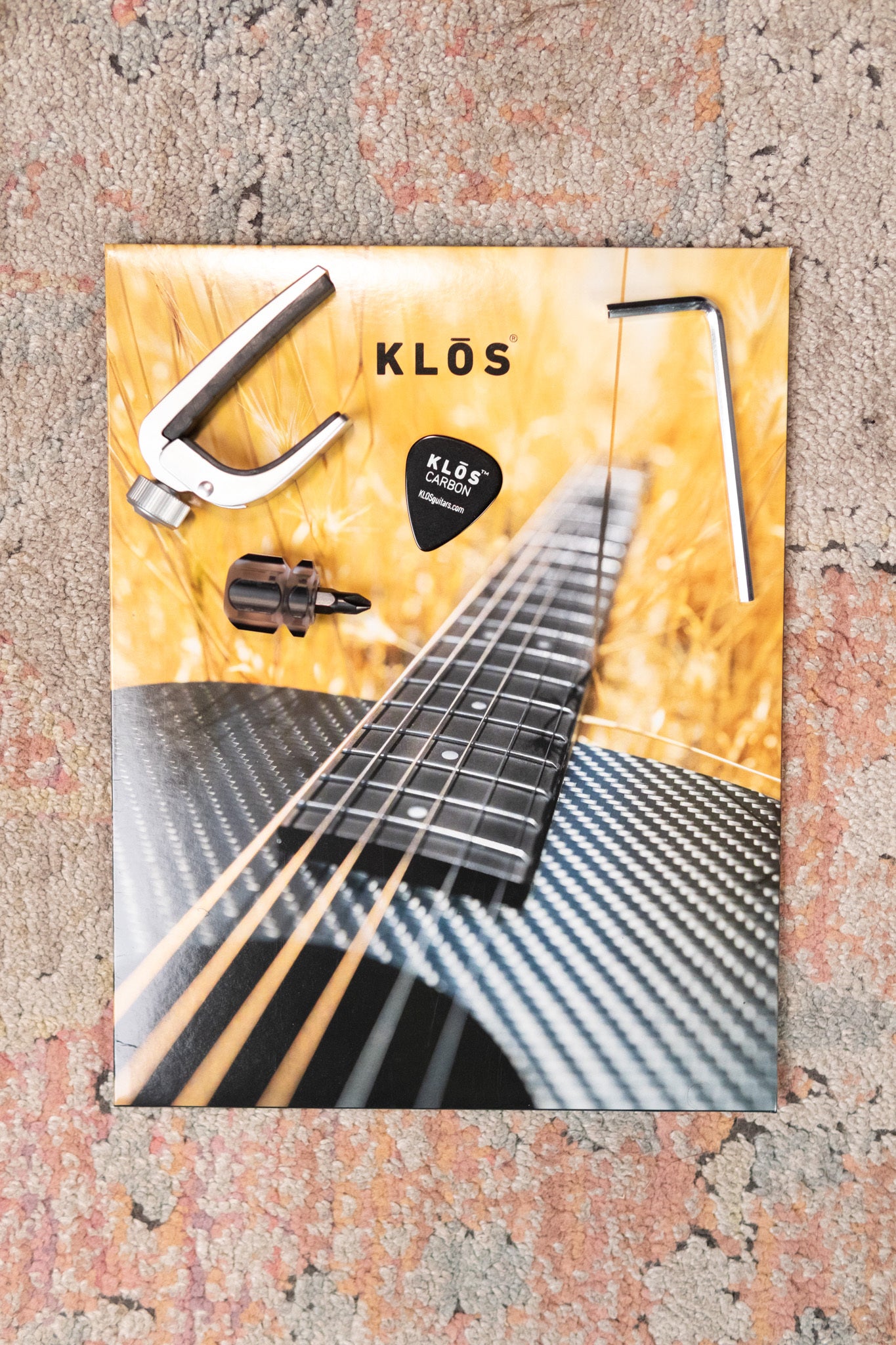 KLOS Full Carbon Deluxe Grand Cutaway Mini Acoustic Guitar with Gig Bag