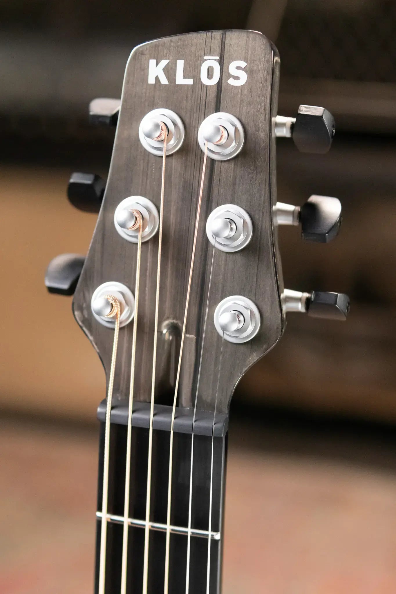 KLOS Full Carbon Deluxe Travel HyVibe Pickup Acoustic/Electric Guitar - Carbon Timber with Gig Bag