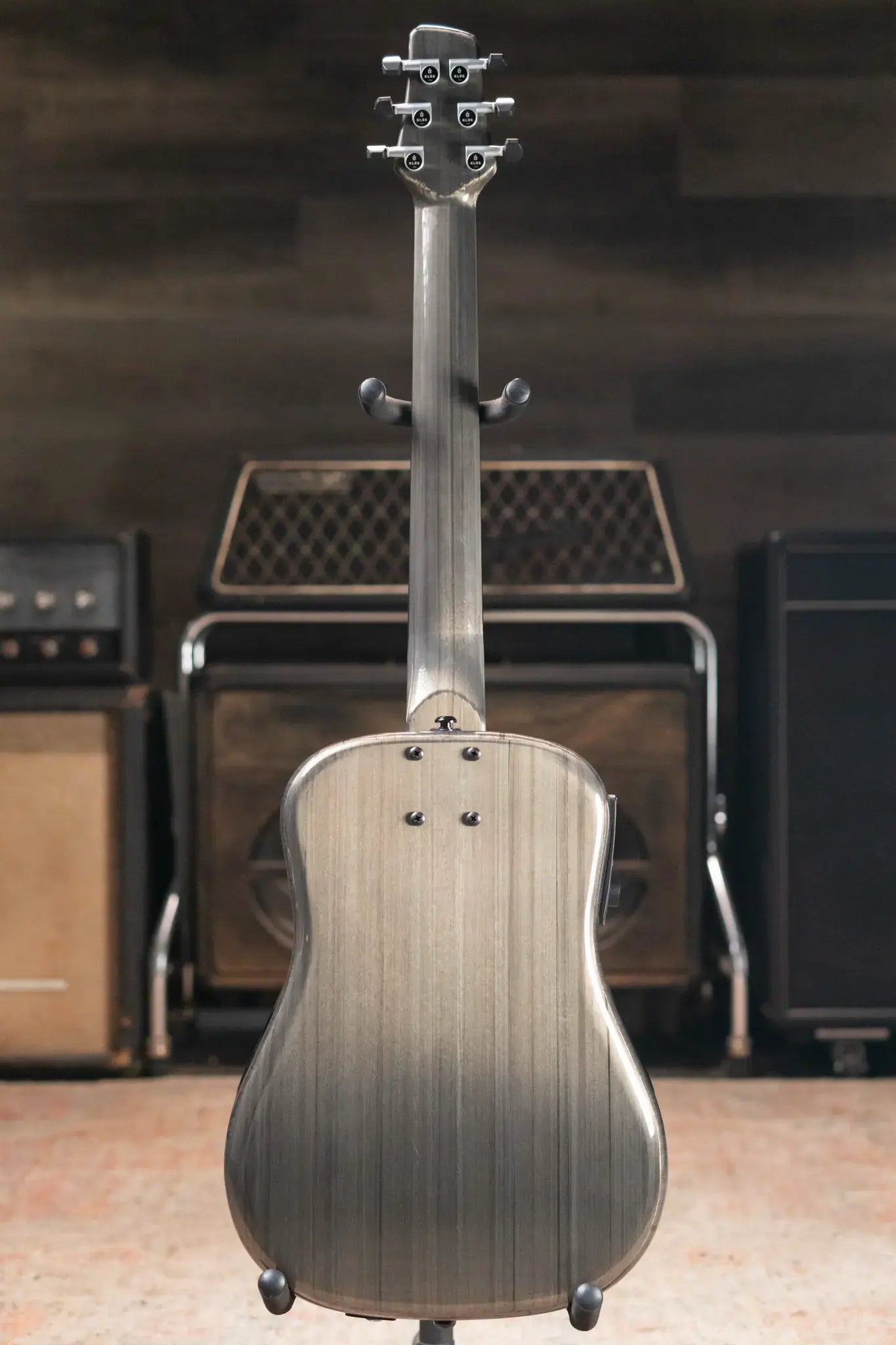 KLOS Full Carbon Deluxe Travel HyVibe Pickup Acoustic/Electric Guitar - Carbon Timber with Gig Bag