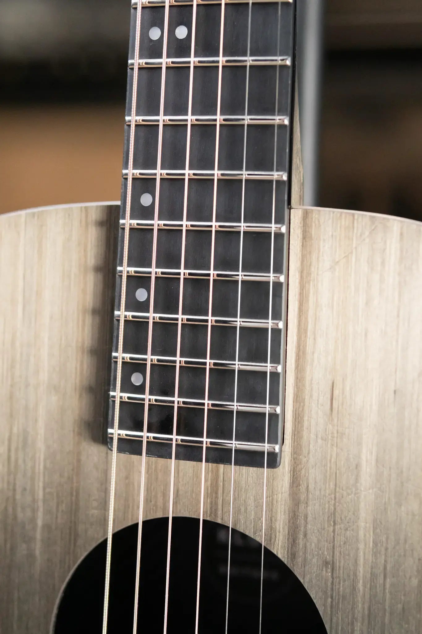 KLOS Full Carbon Deluxe Travel HyVibe Pickup Acoustic/Electric Guitar - Carbon Timber with Gig Bag
