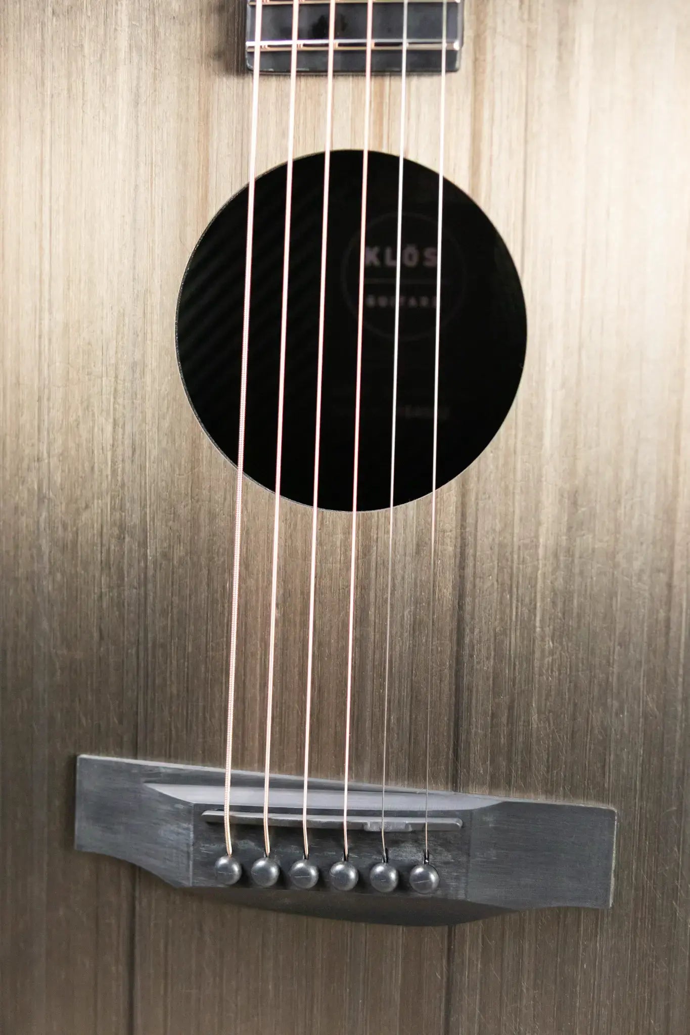 KLOS Full Carbon Deluxe Travel HyVibe Pickup Acoustic/Electric Guitar - Carbon Timber with Gig Bag