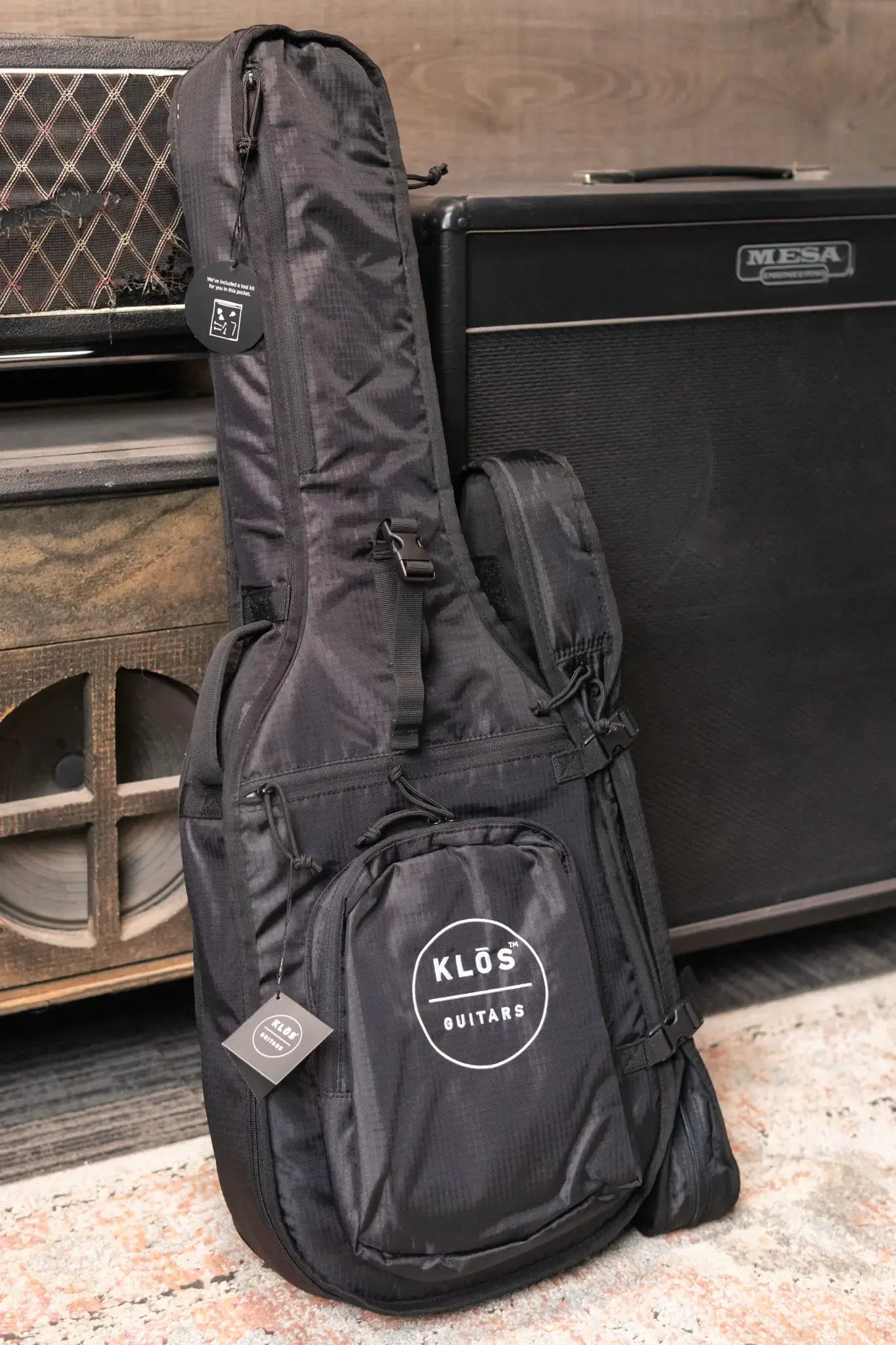 KLOS Full Carbon Deluxe Travel HyVibe Pickup Acoustic/Electric Guitar - Carbon Timber with Gig Bag